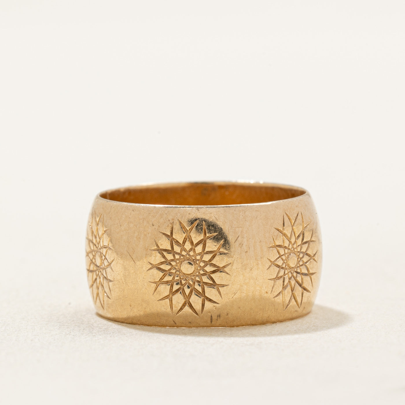 10K Yellow Gold Cigar Band | 9.95mm | SZ 6.75