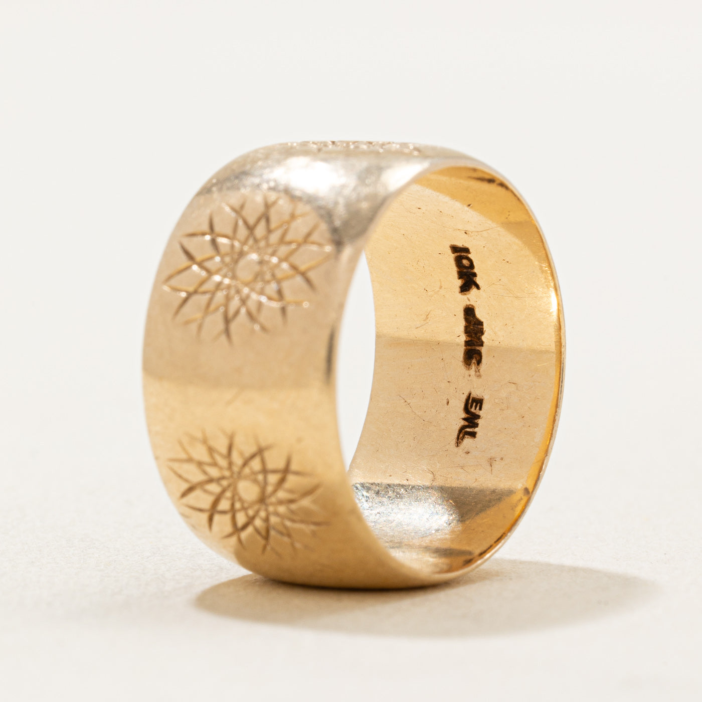 10K Yellow Gold Cigar Band | 9.95mm | SZ 6.75