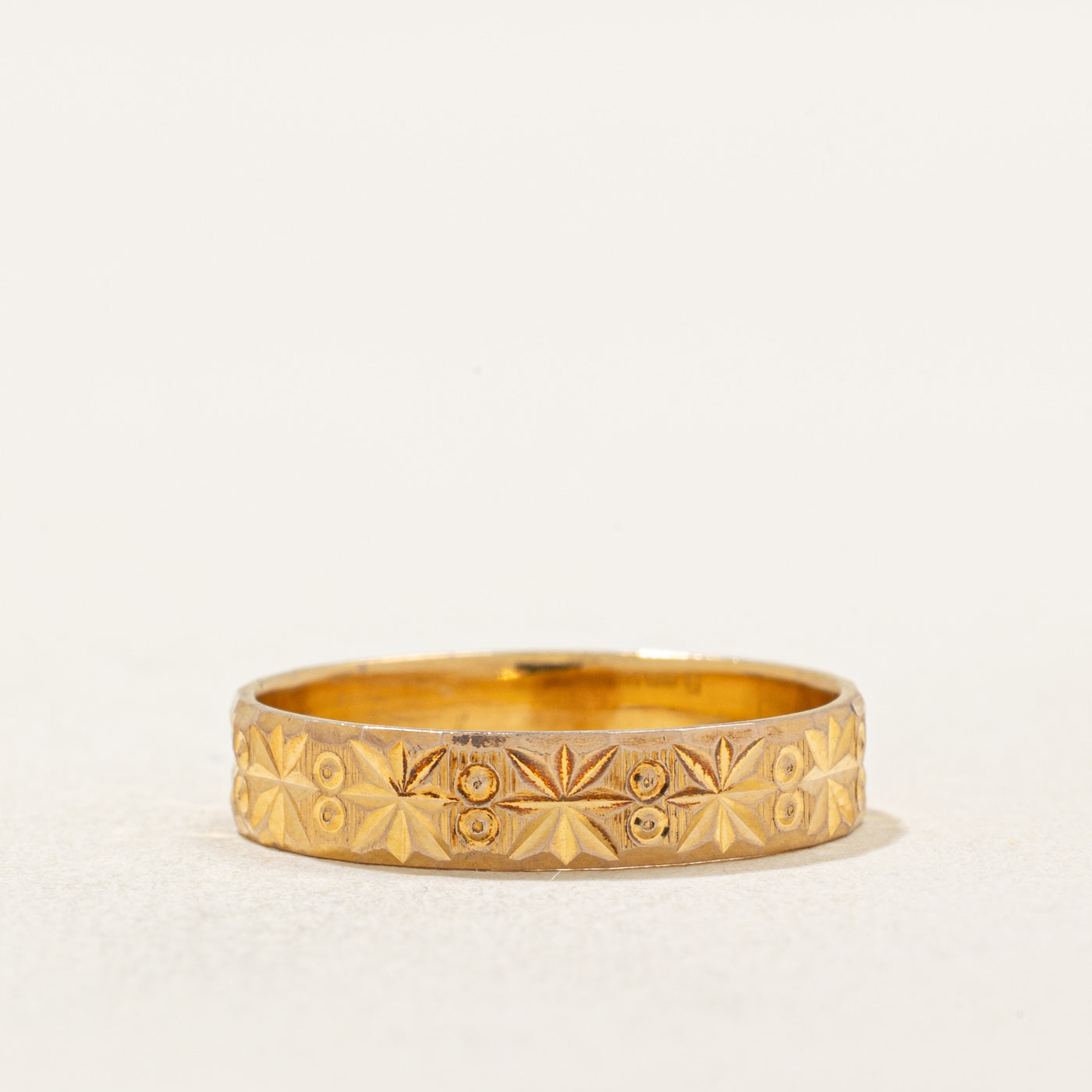 Bague étoile en or jaune 14 carats | 3,70 mm | Taille 5,5