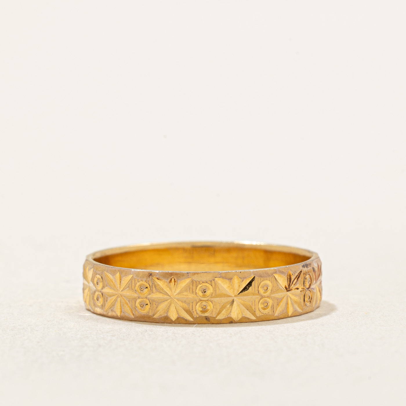 Bague étoile en or jaune 14 carats | 3,70 mm | Taille 5,5