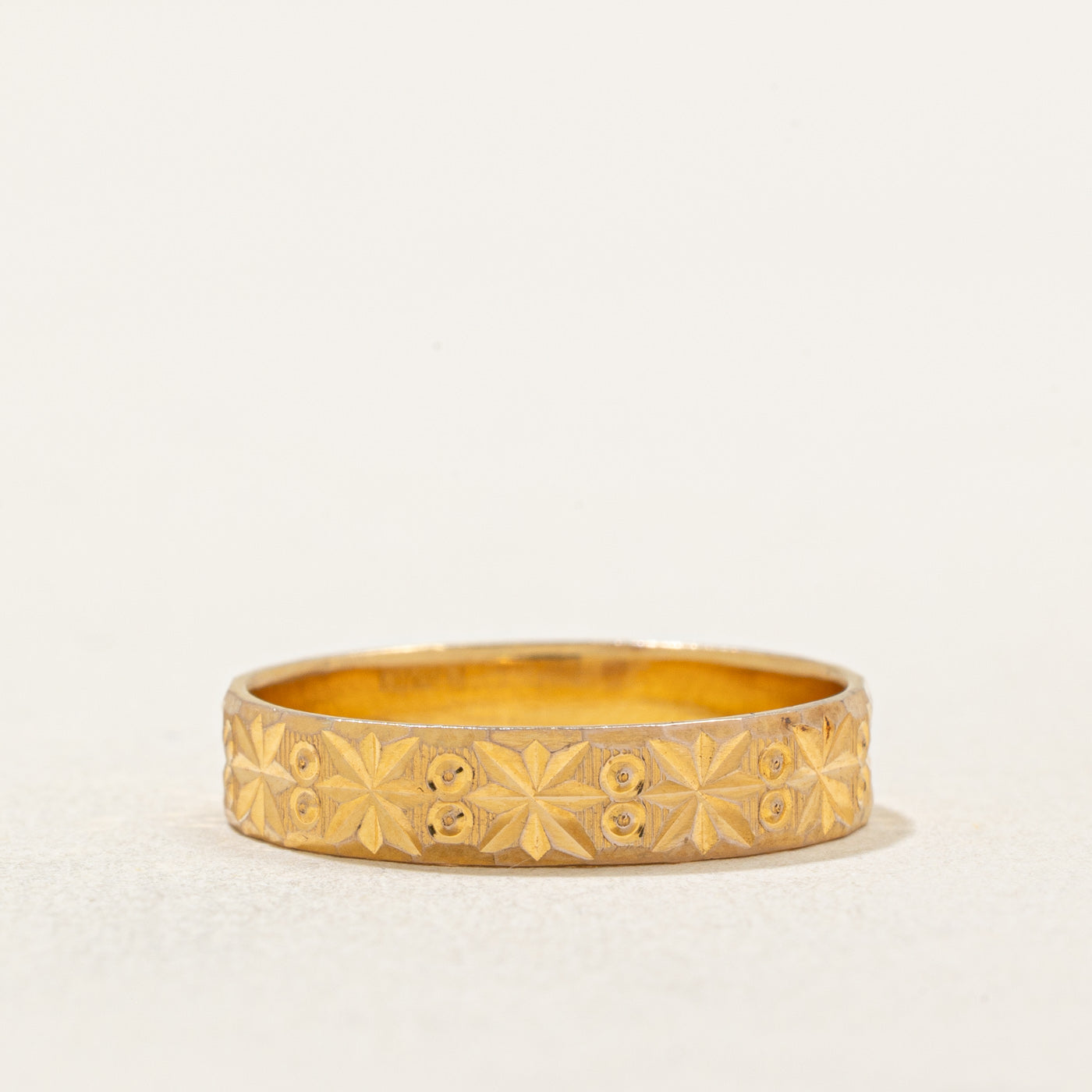 Bague étoile en or jaune 14 carats | 3,70 mm | Taille 5,5