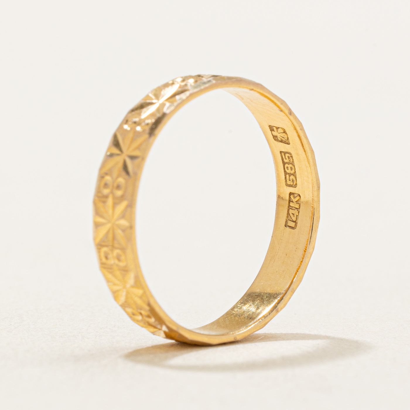 Bague étoile en or jaune 14 carats | 3,70 mm | Taille 5,5