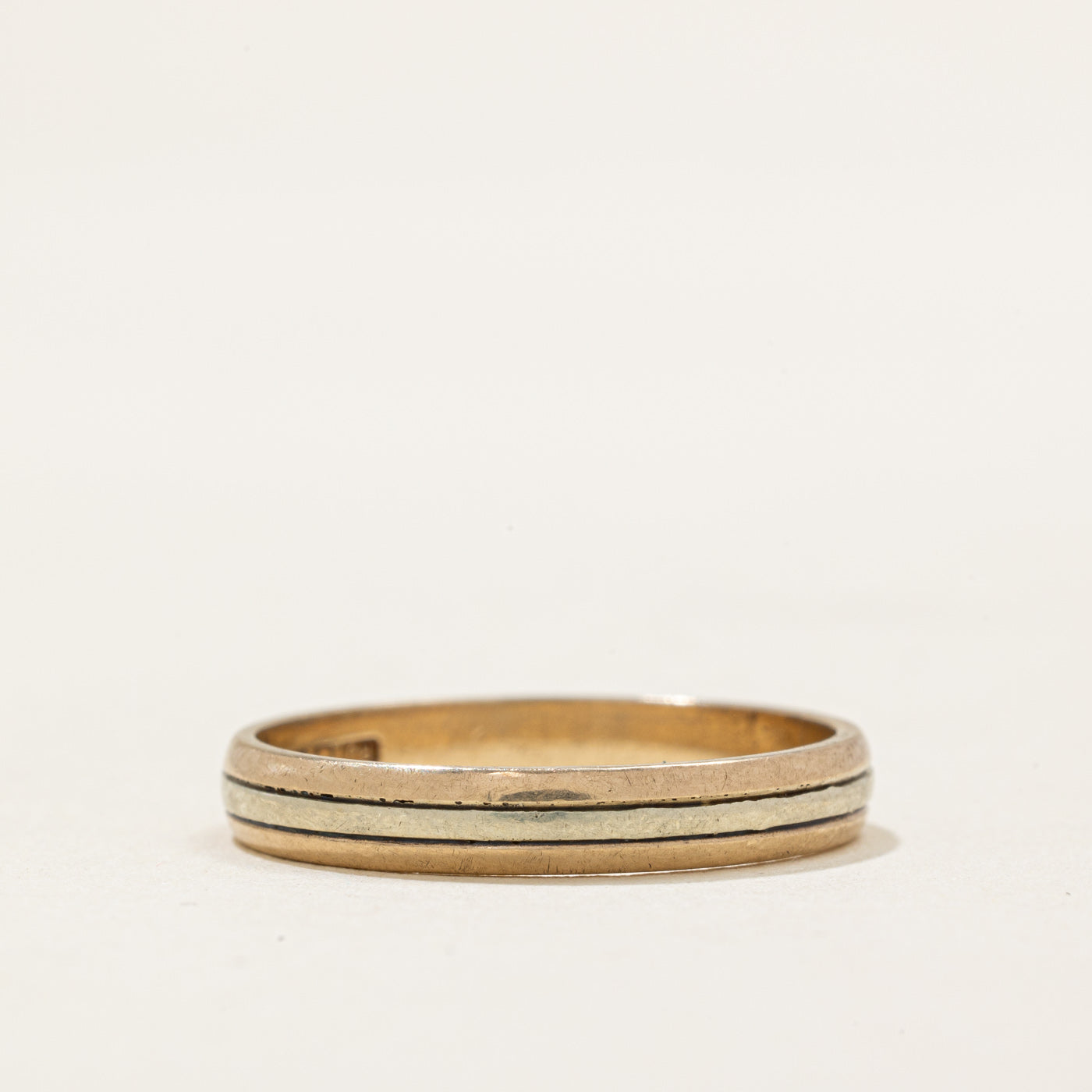 1991 London 9k Two Tone Gold Wedding Band | 3.05mm | SZ 6.75