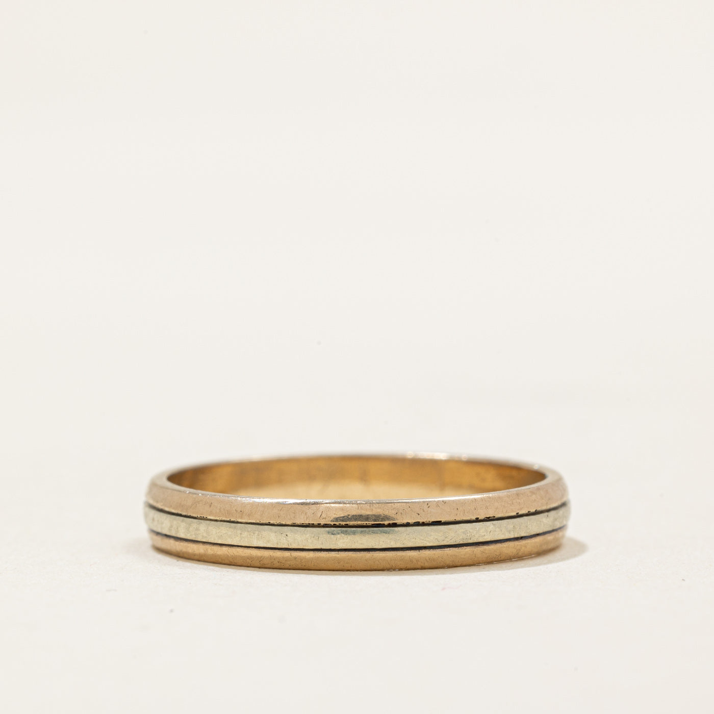 1991 London 9k Two Tone Gold Wedding Band | 3.05mm | SZ 6.75