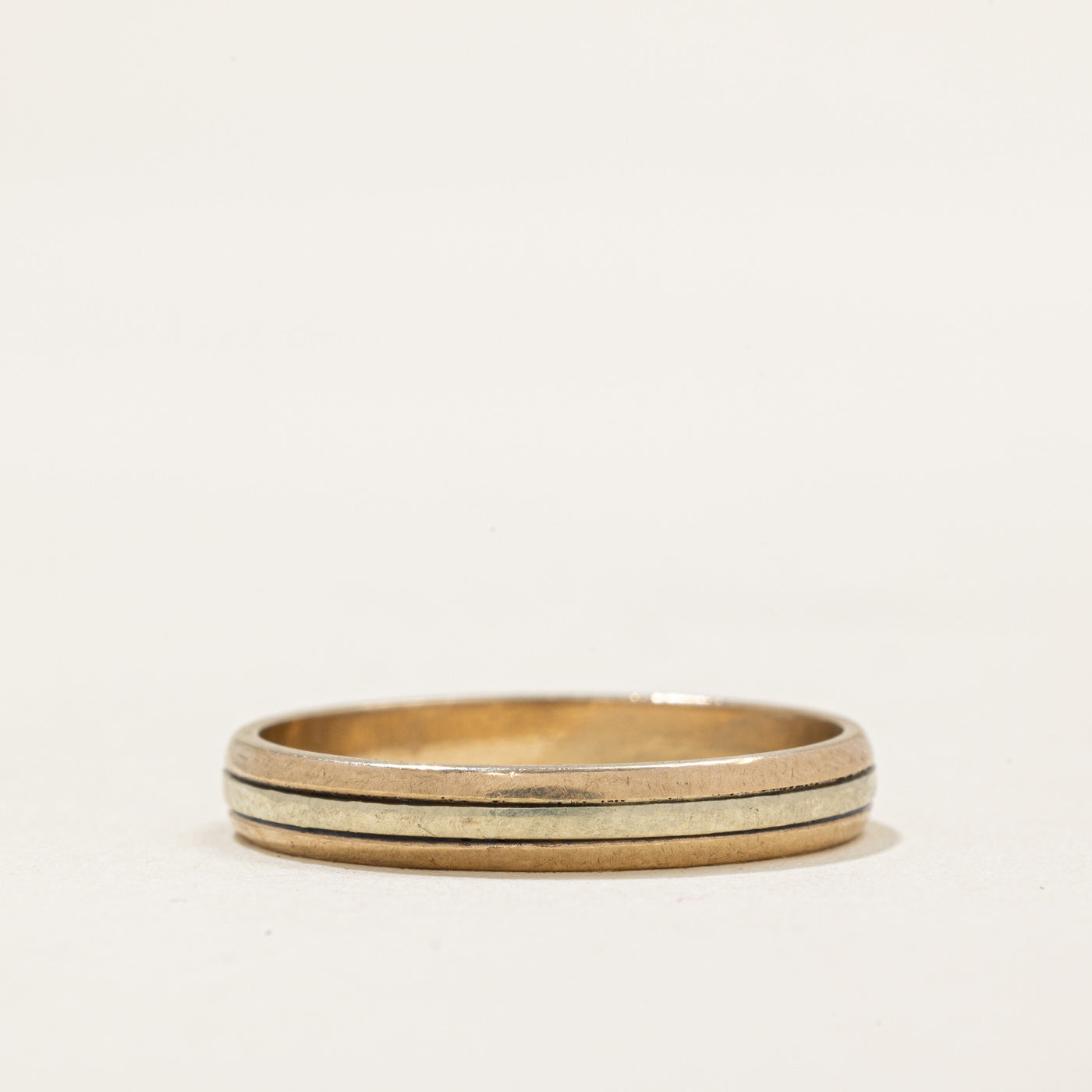 1991 London 9k Two Tone Gold Wedding Band | 3.05mm | SZ 6.75