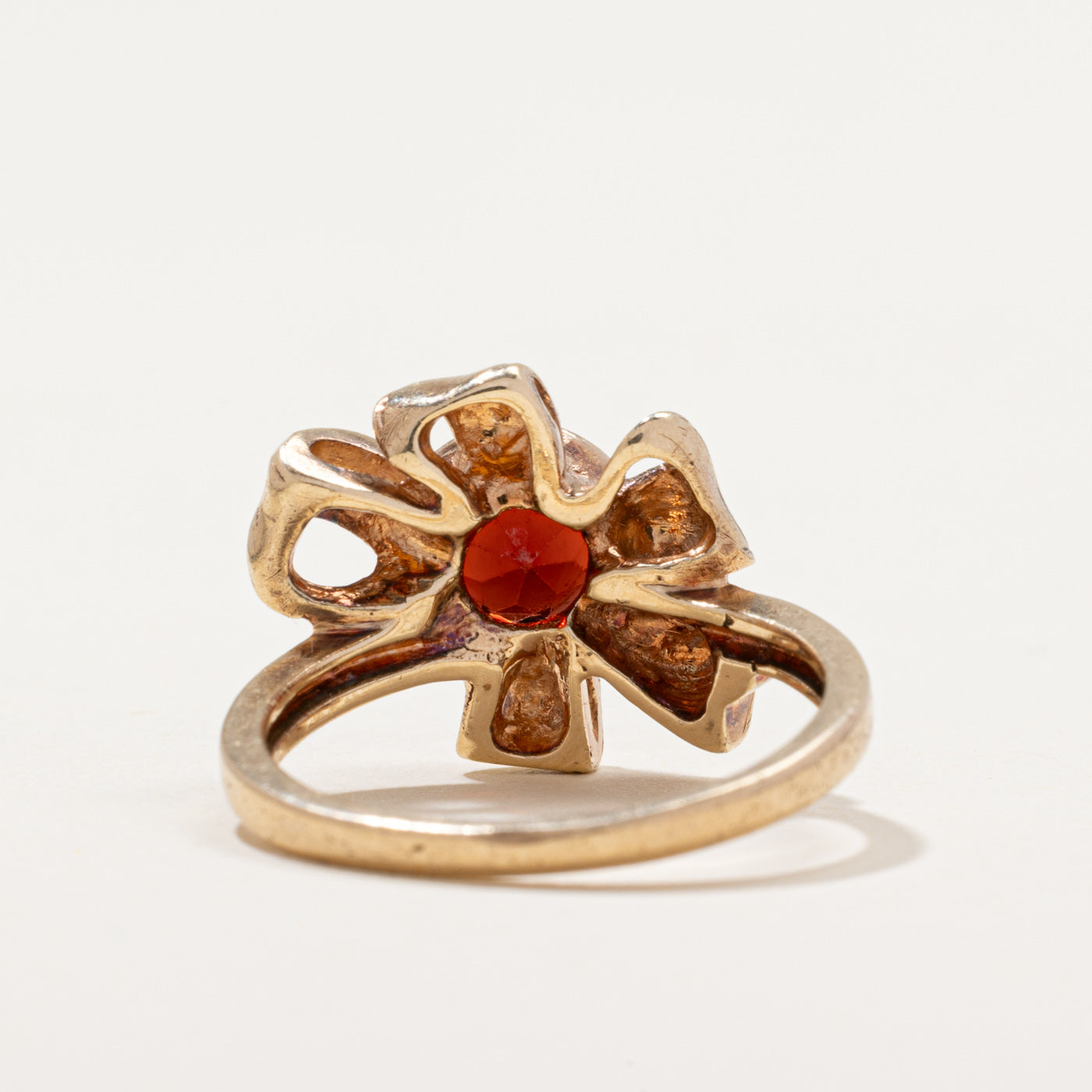 Bezel Set Garnet Bow Ring | 1.40ct | SZ 6.25