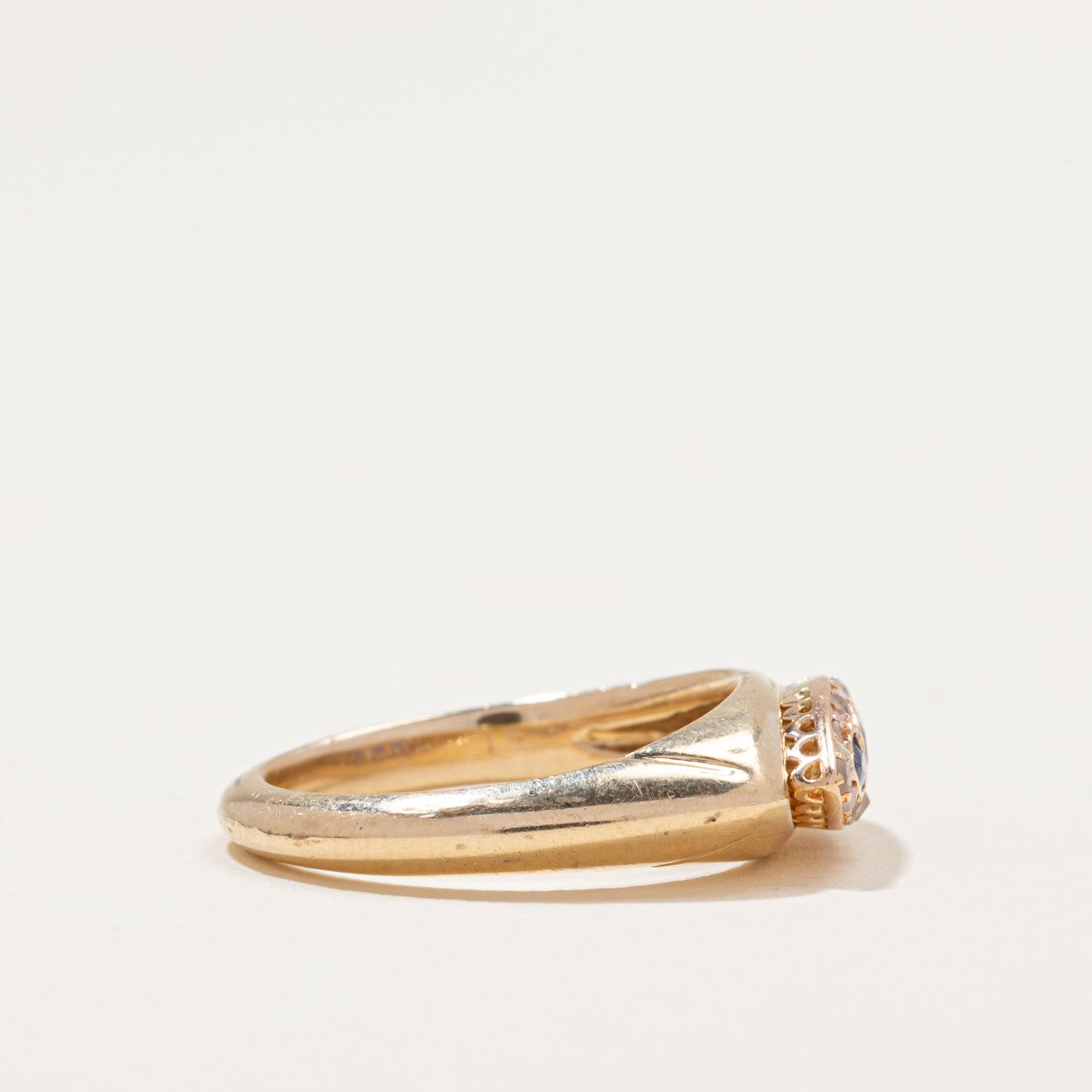 Reworked Antique Sapphire & Diamond Ring | 0.16ctw, 0.10ctw | SZ 5.5
