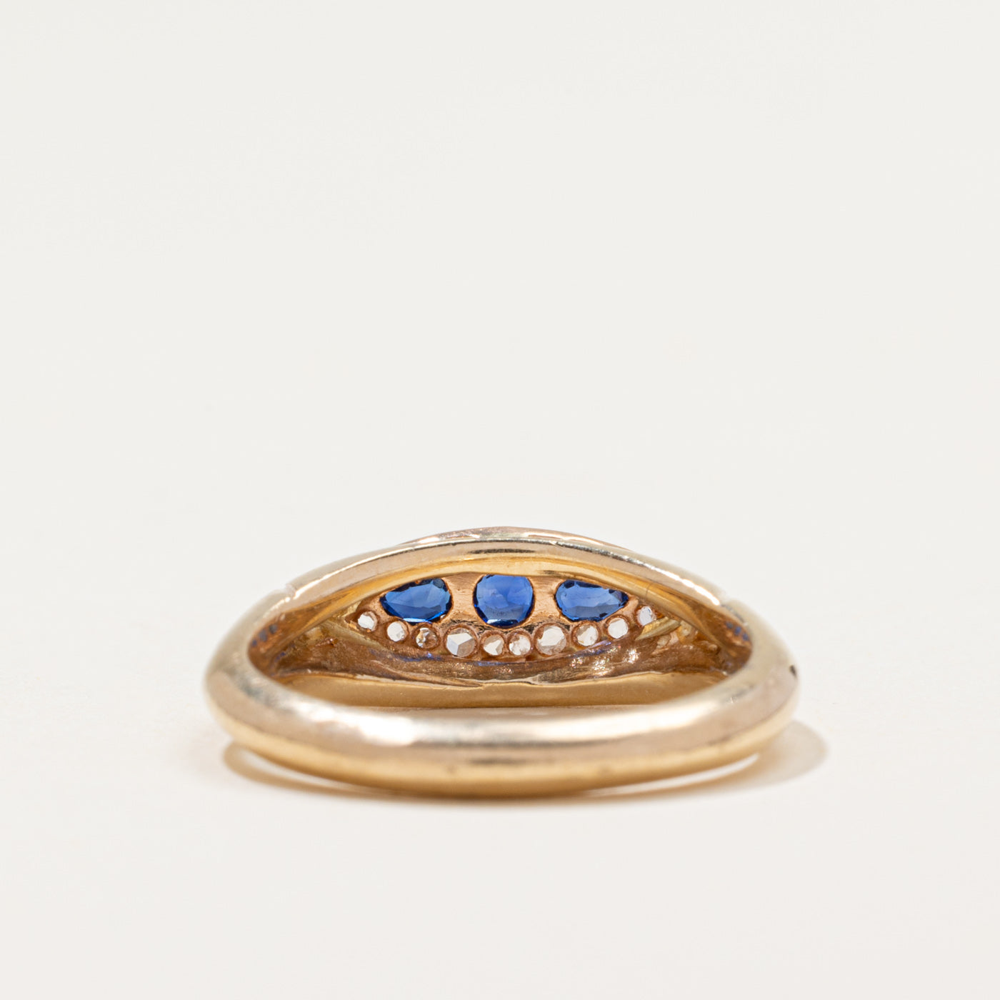 Reworked Antique Sapphire & Diamond Ring | 0.16ctw, 0.10ctw | SZ 5.5