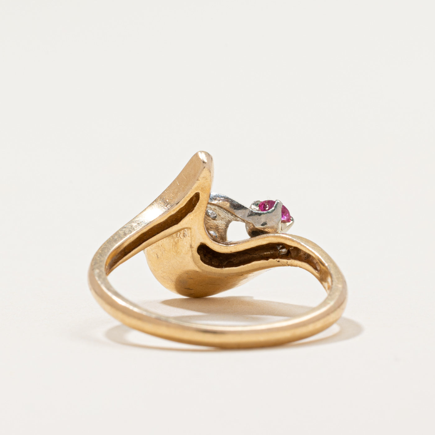 Retro Diamond & Ruby Cocktail Ring | 0.08ctw, 0.09ct | SZ 6.75