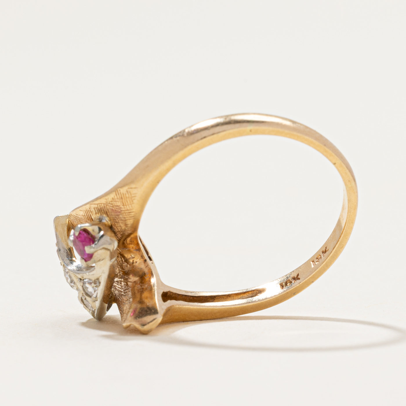 Retro Diamond & Ruby Cocktail Ring | 0.08ctw, 0.09ct | SZ 6.75