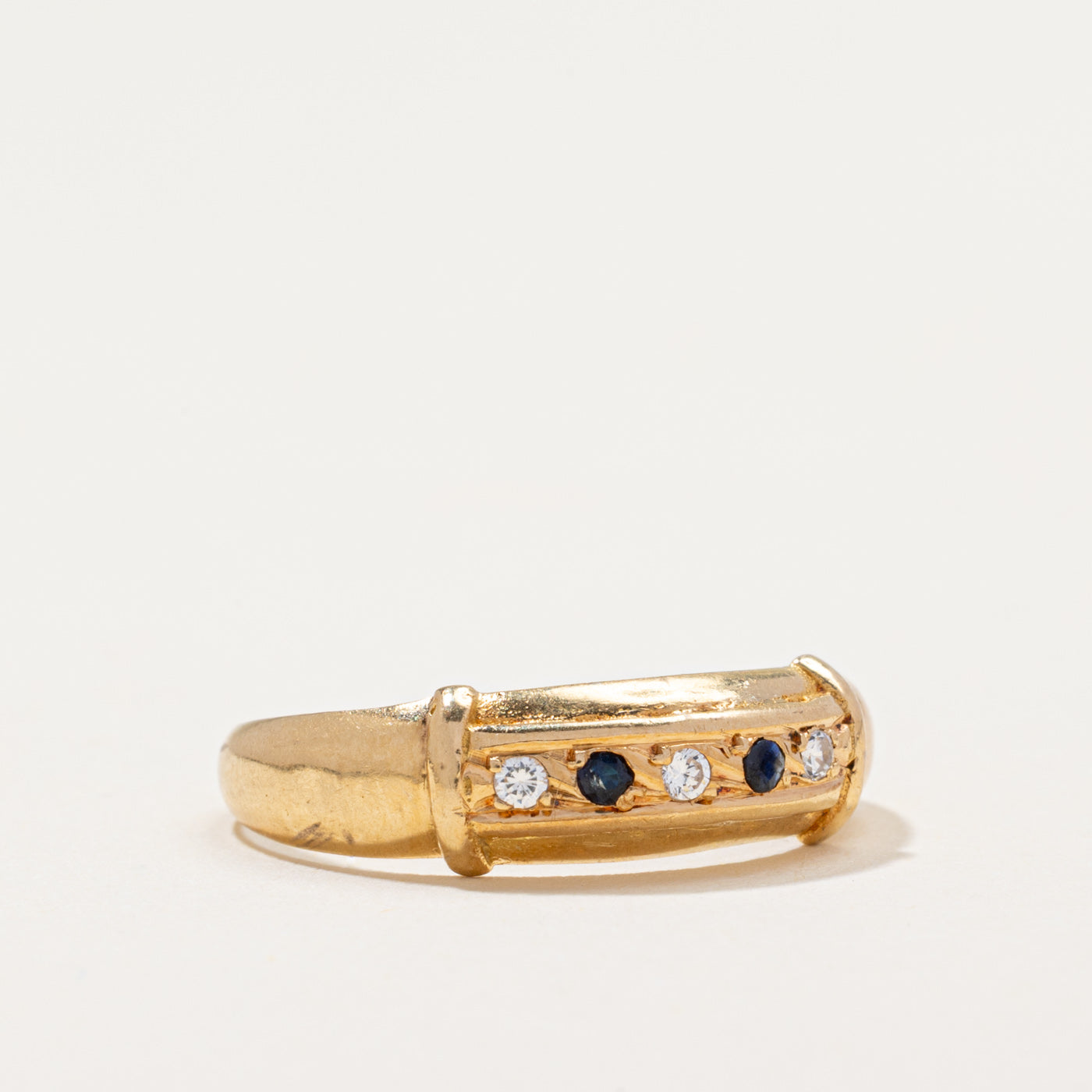 Five Stone Zircon & Sapphire Band | 0.05ctw | SZ 6.5