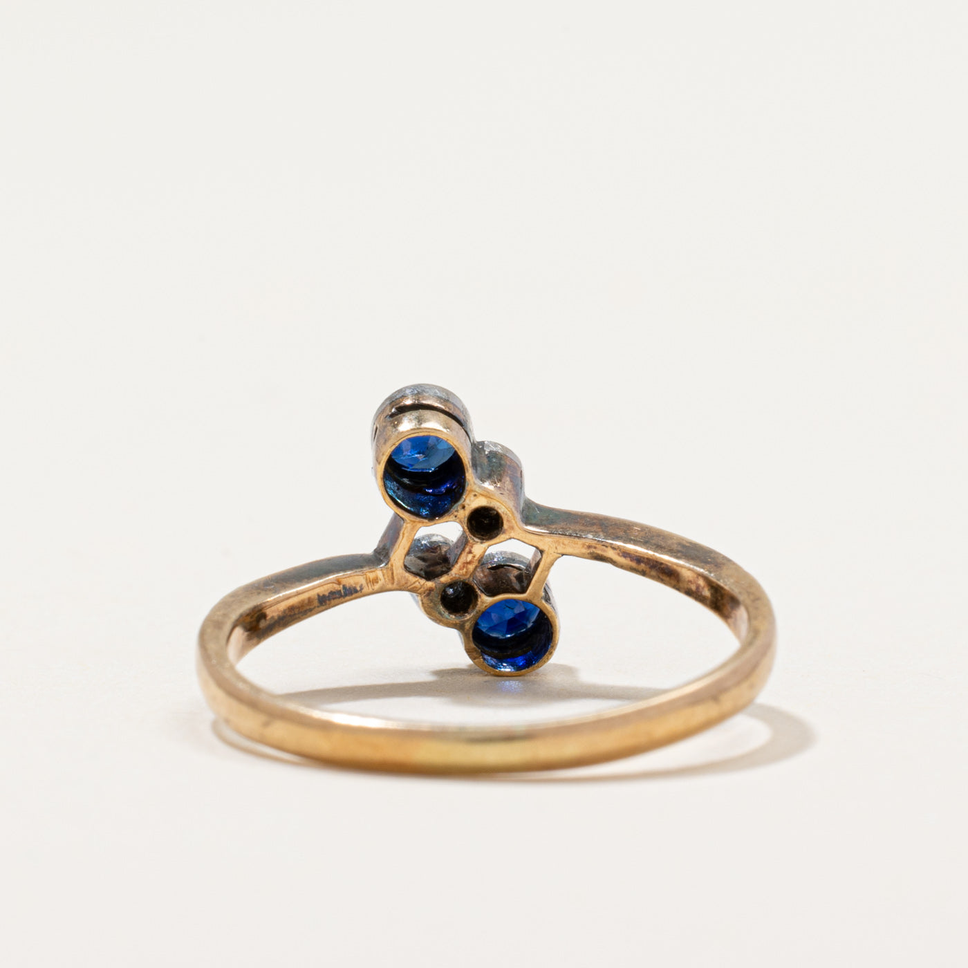 Vintage Sapphire & Diamond Bypass Ring | 0.20ctw, 0.04ctw | SZ 6