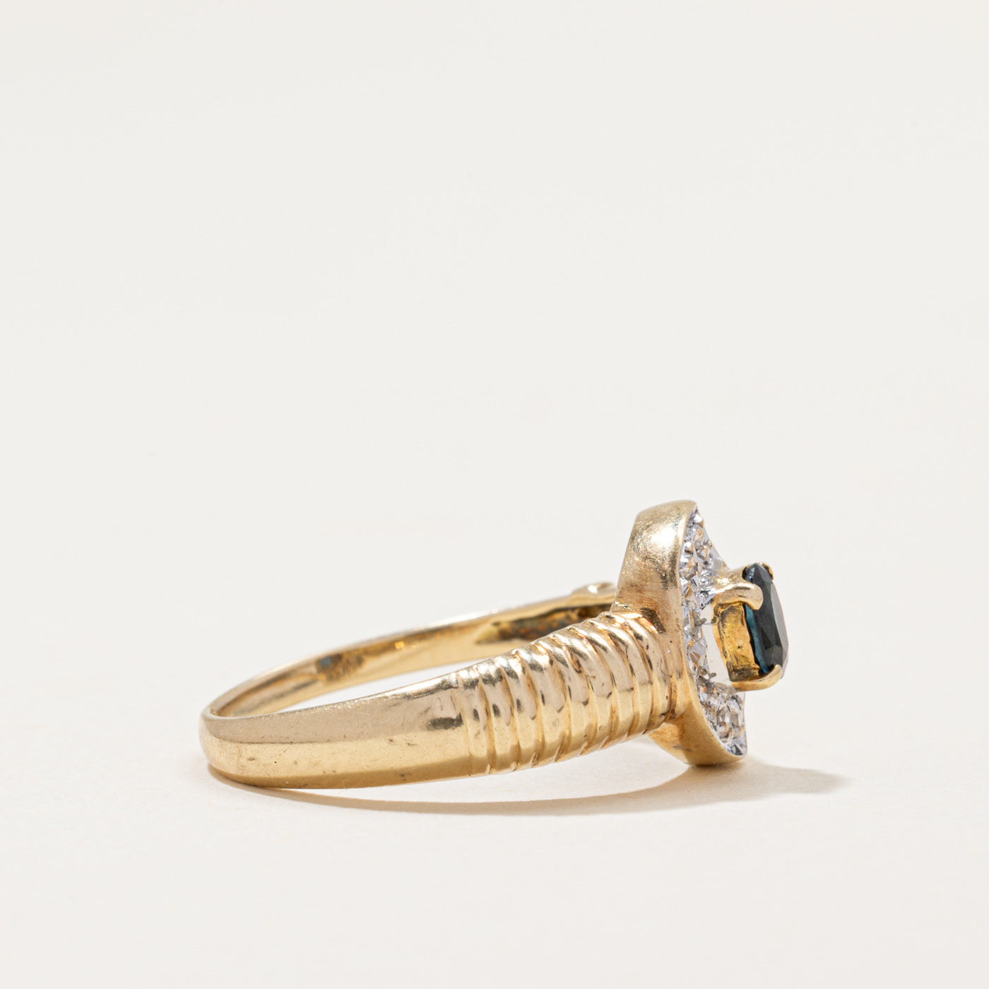 14k Sapphire & Diamond Abstract Ring | 0.37ct, 0.03ctw | SZ 6