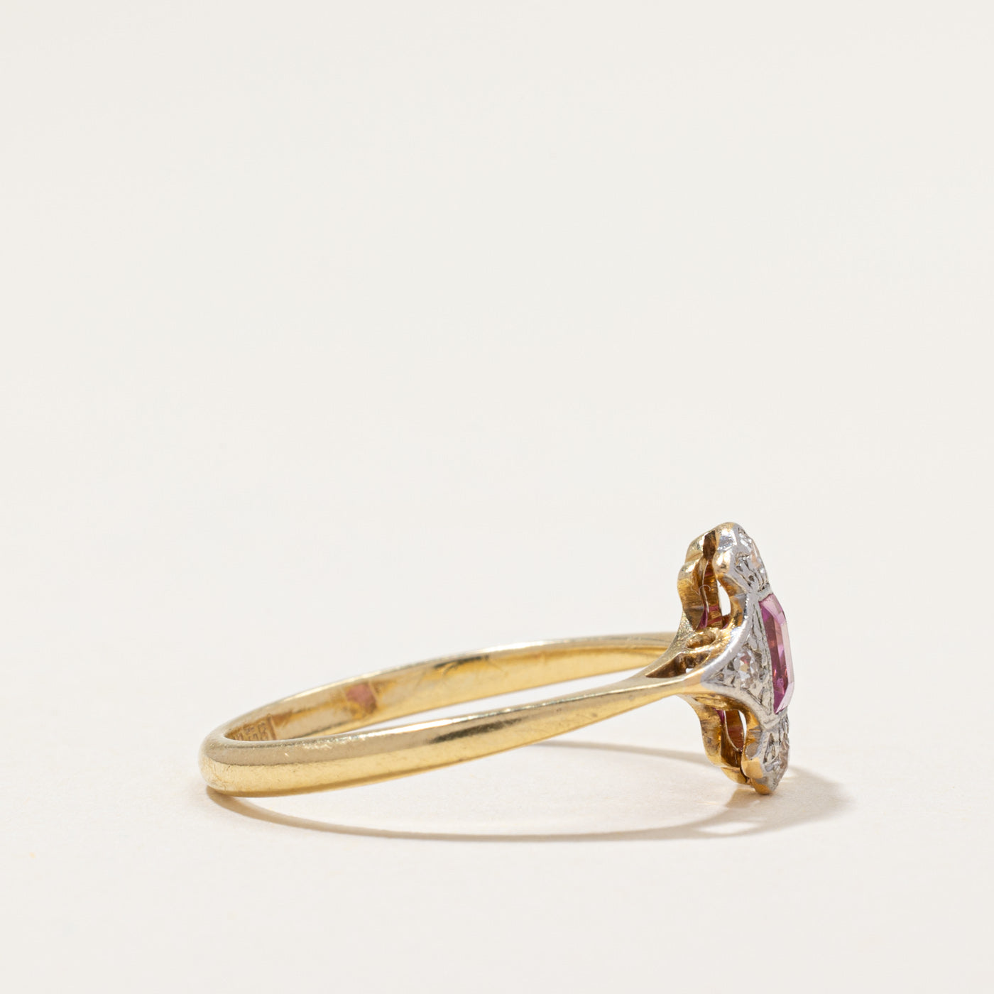 Pink Sapphire & Diamond Ring | 0.40ct, 0.10ctw | SZ 6.5