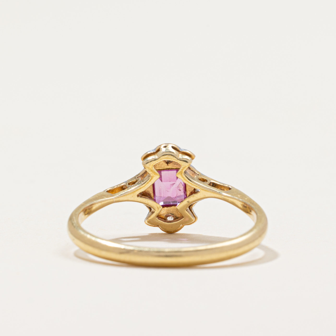 Pink Sapphire & Diamond Ring | 0.40ct, 0.10ctw | SZ 6.5
