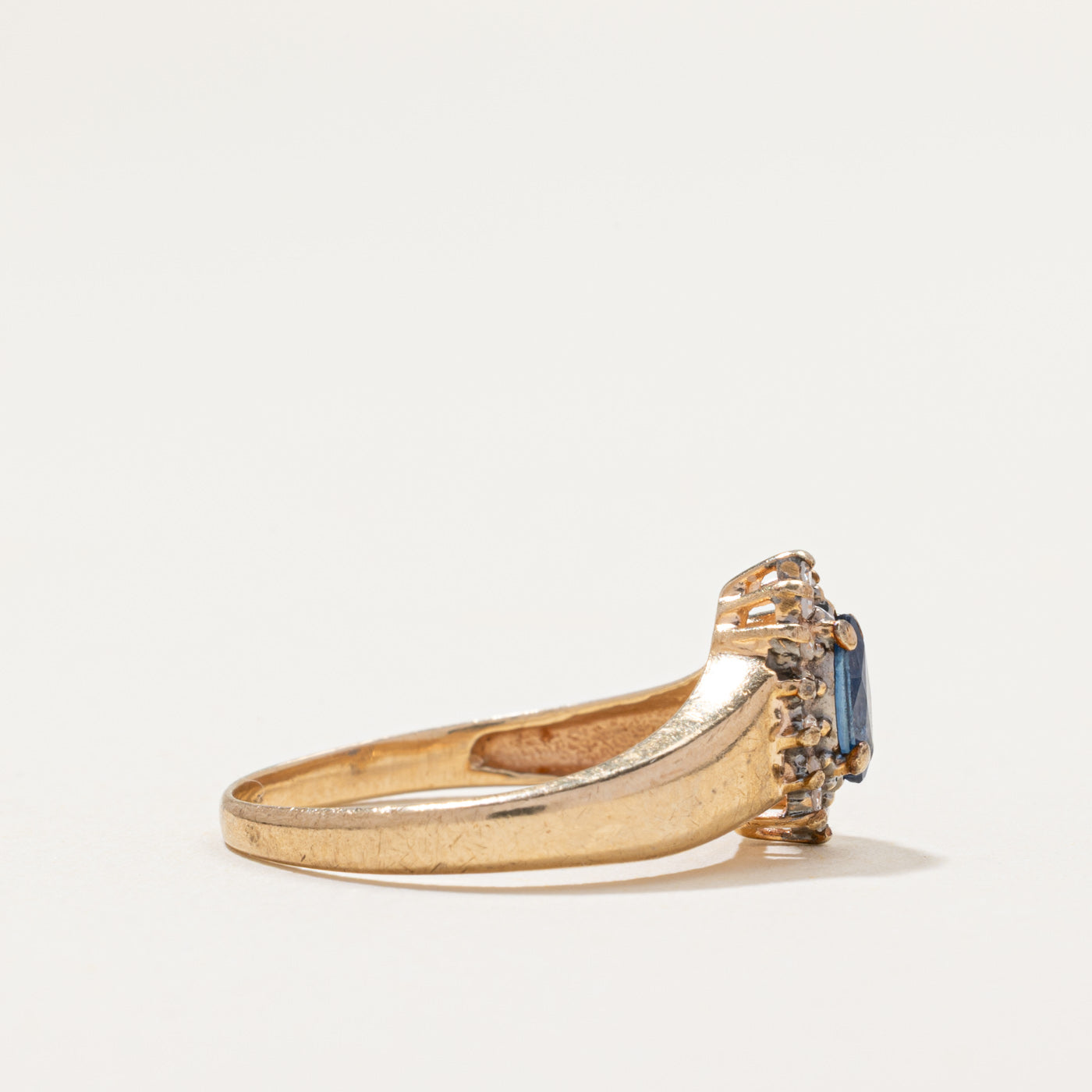 Marquise Cut Sapphire & Diamond Ring | 0.25ct, 0.10ctw | SZ 6.5