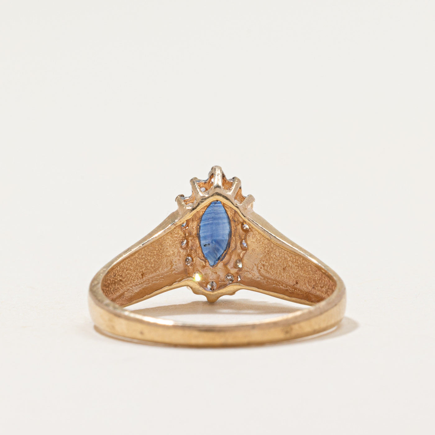 Marquise Cut Sapphire & Diamond Ring | 0.25ct, 0.10ctw | SZ 6.5
