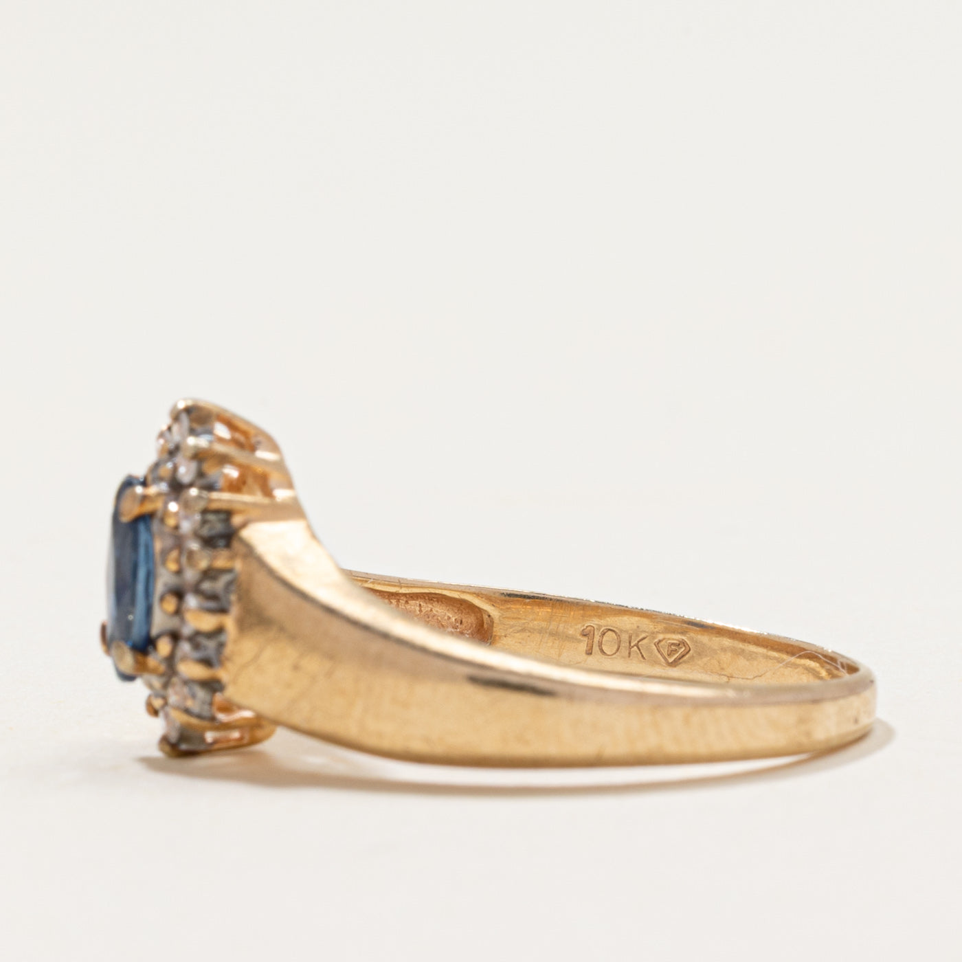 Marquise Cut Sapphire & Diamond Ring | 0.25ct, 0.10ctw | SZ 6.5
