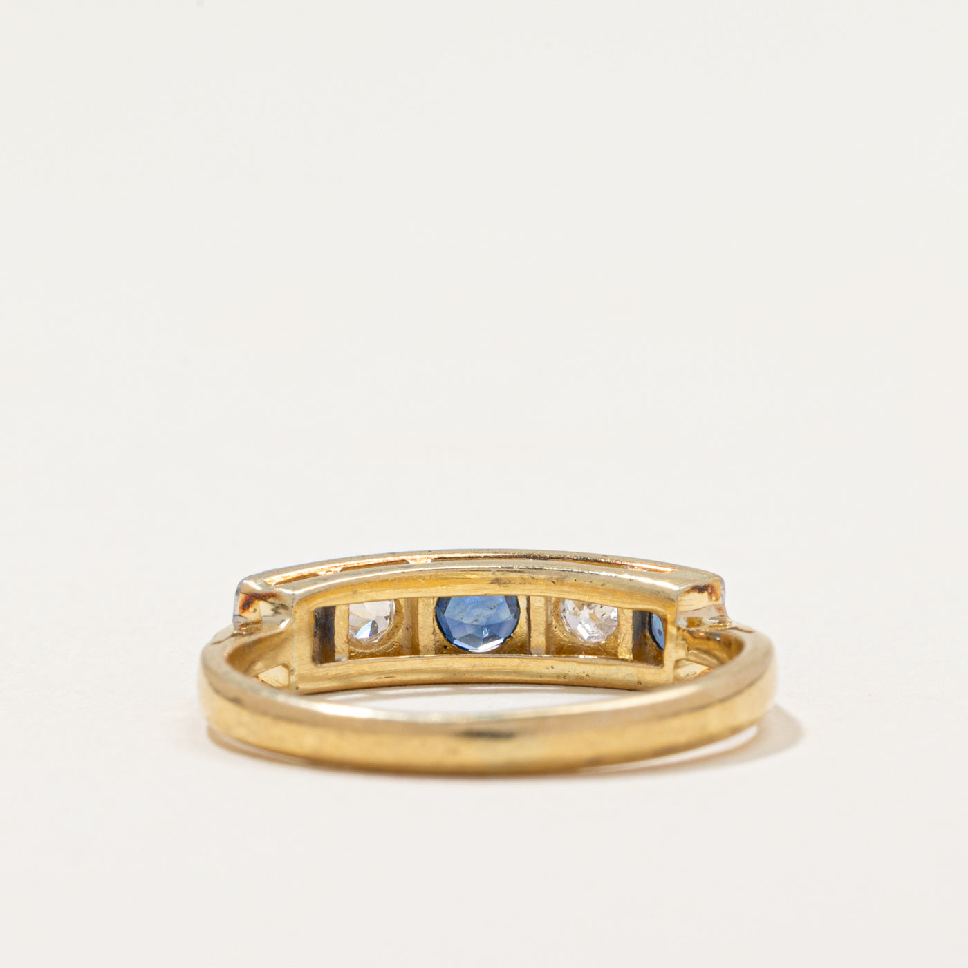 Antique Sapphire & Diamond Band | 0.17ctw, 0.12ctw | SZ 5.75