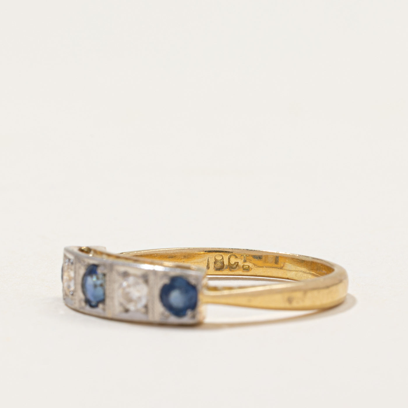 Antique Sapphire & Diamond Band | 0.17ctw, 0.12ctw | SZ 5.75