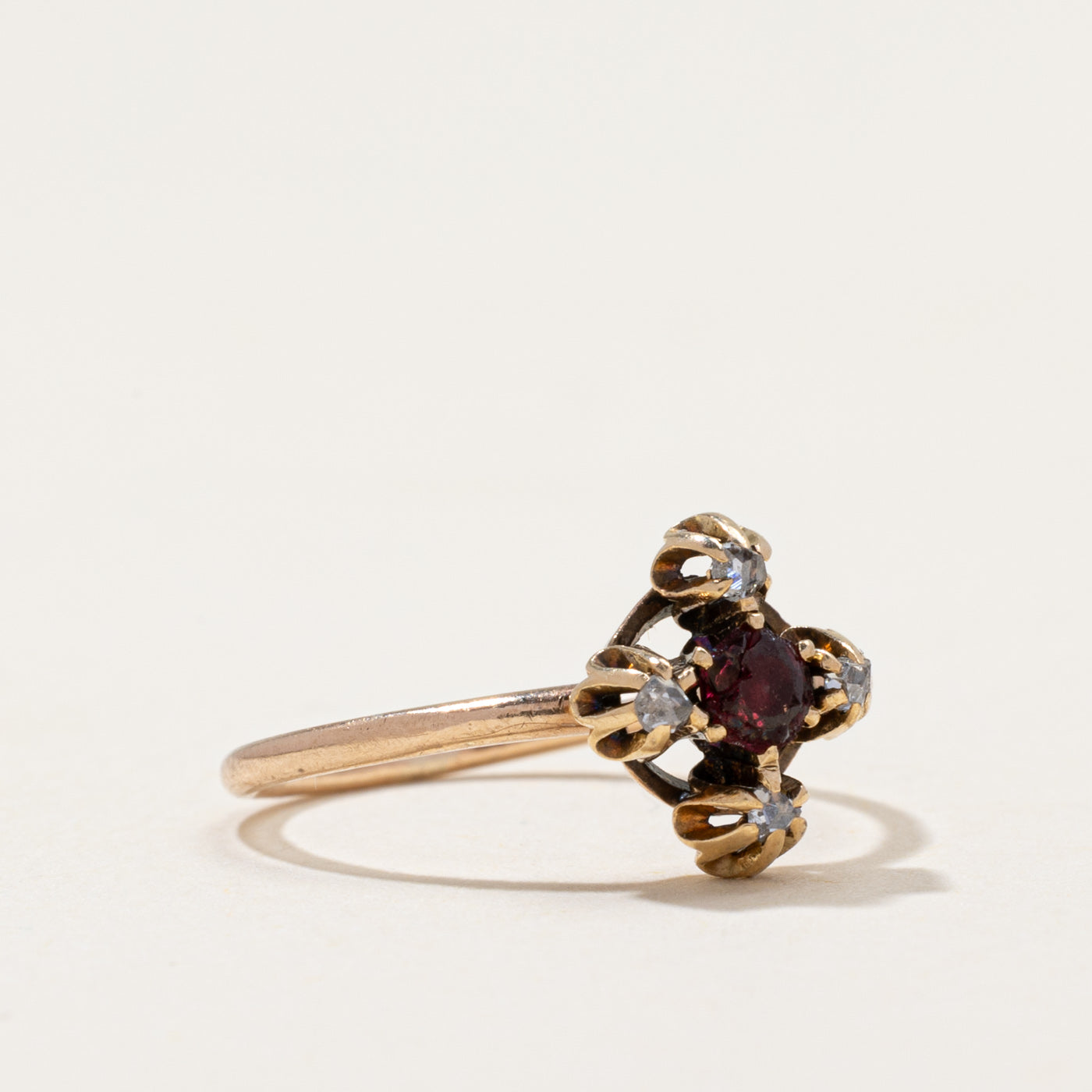 Vintage Glass Doublet & Diamond Ring | 0.04ct, 0.04ctw | SZ 2.75