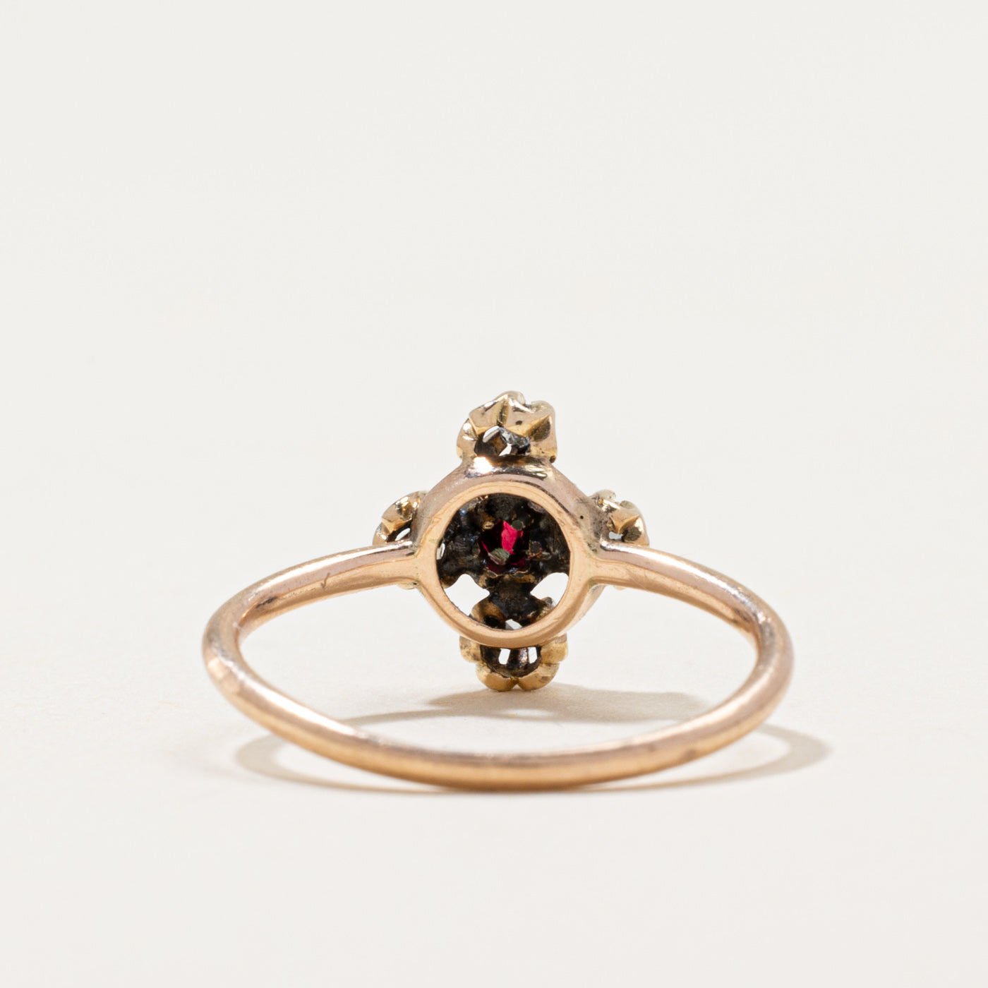 Vintage Glass Doublet & Diamond Ring | 0.04ct, 0.04ctw | SZ 2.75