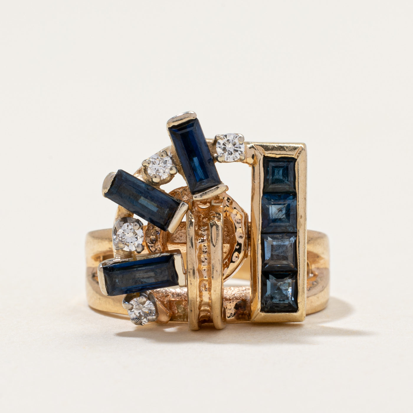 Sapphire & Diamond Cocktail Ring | 1.00ctw, 0.10ctw | SZ 3.5