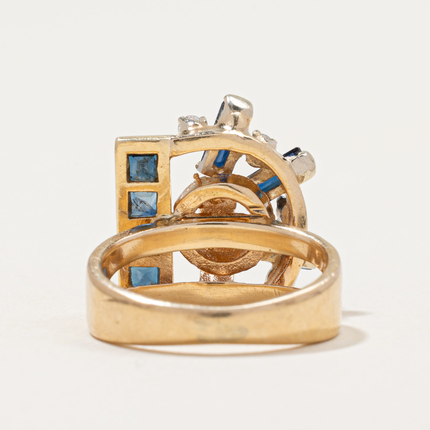 Sapphire & Diamond Cocktail Ring | 1.00ctw, 0.10ctw | SZ 3.5
