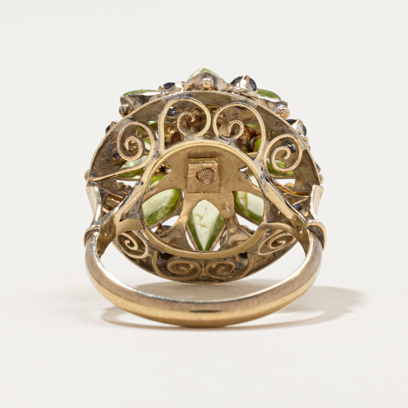 Mixed Gemstones Ornate Cocktail Ring | 3.45ctw | SZ 6.5