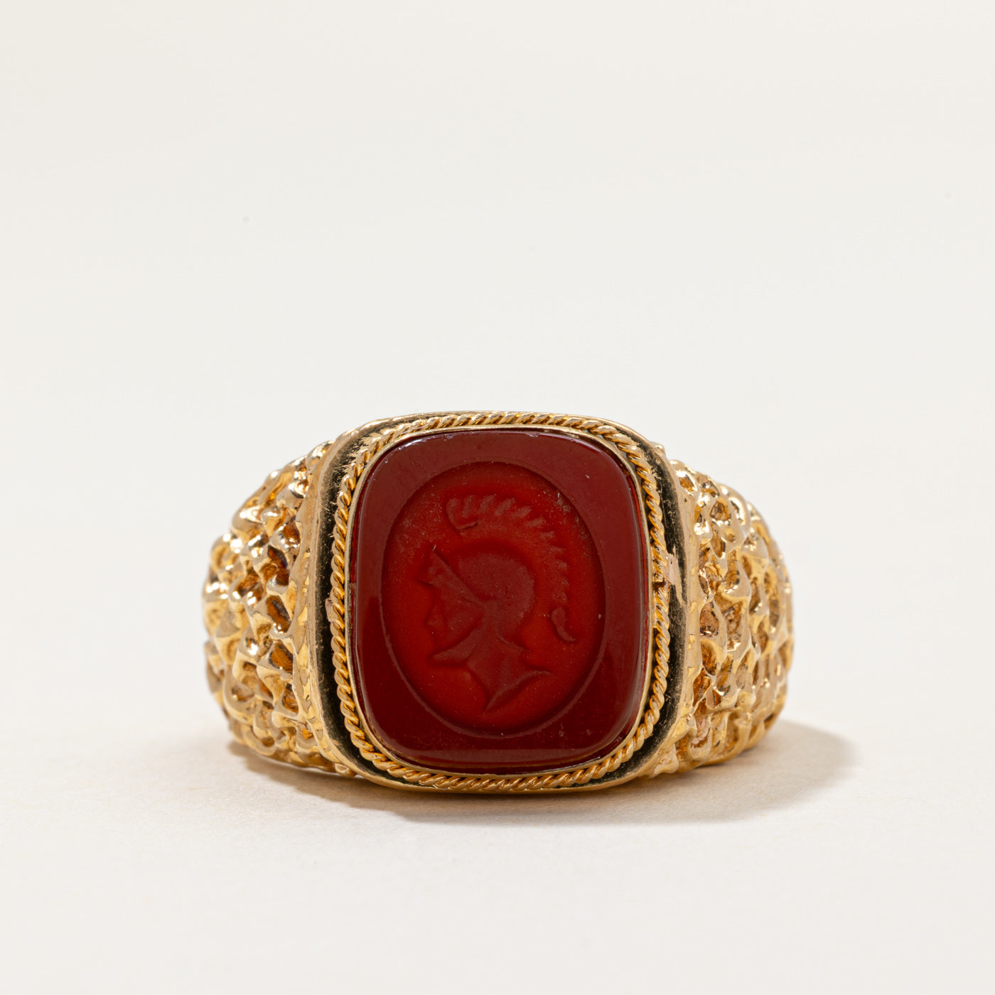 Carnelian Intaglio Cocktail Ring | 5.00ctw | SZ 10.5