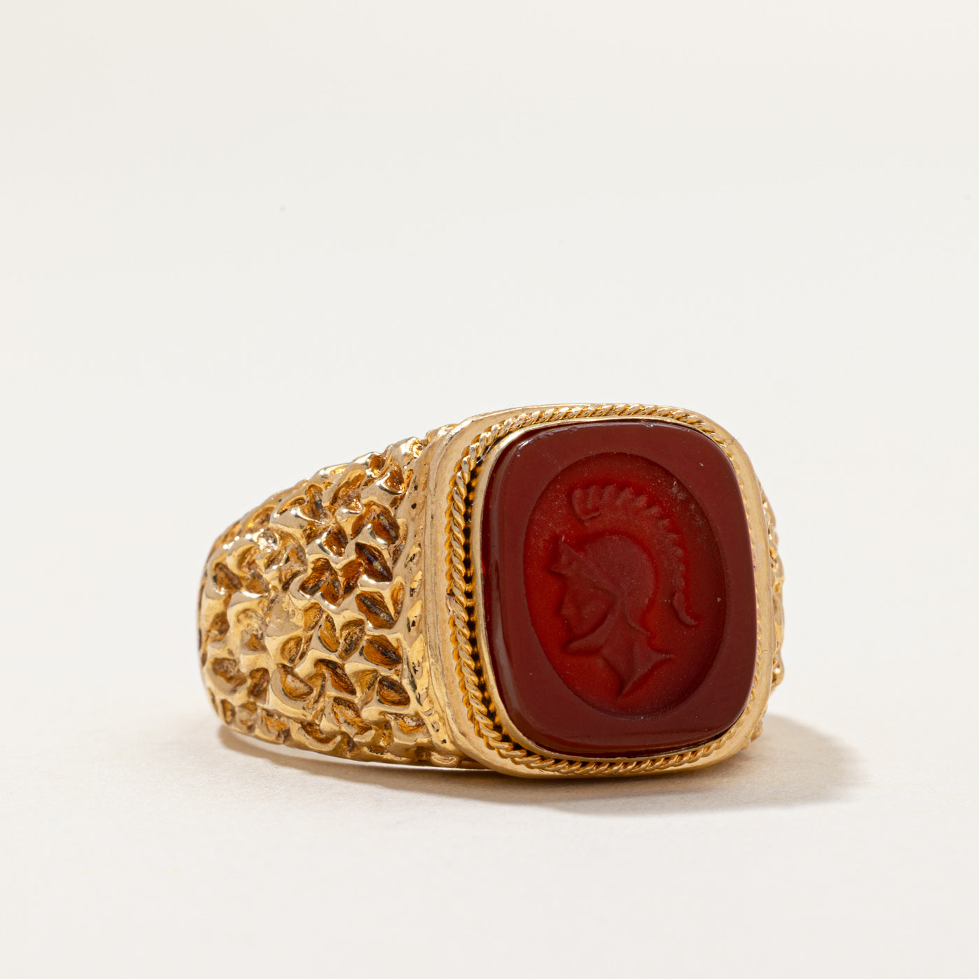 Carnelian Intaglio Cocktail Ring | 5.00ctw | SZ 10.5
