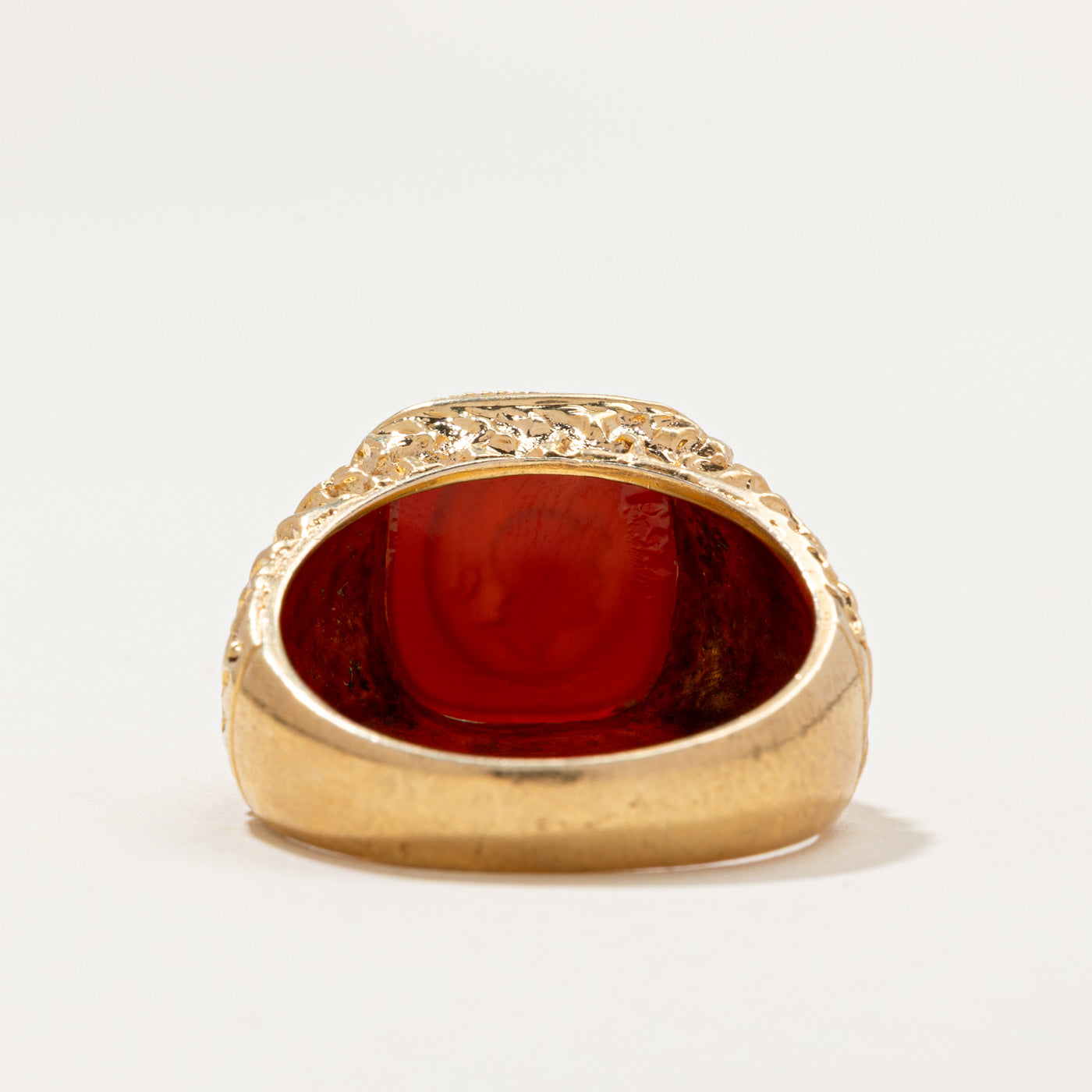Carnelian Intaglio Cocktail Ring | 5.00ctw | SZ 10.5