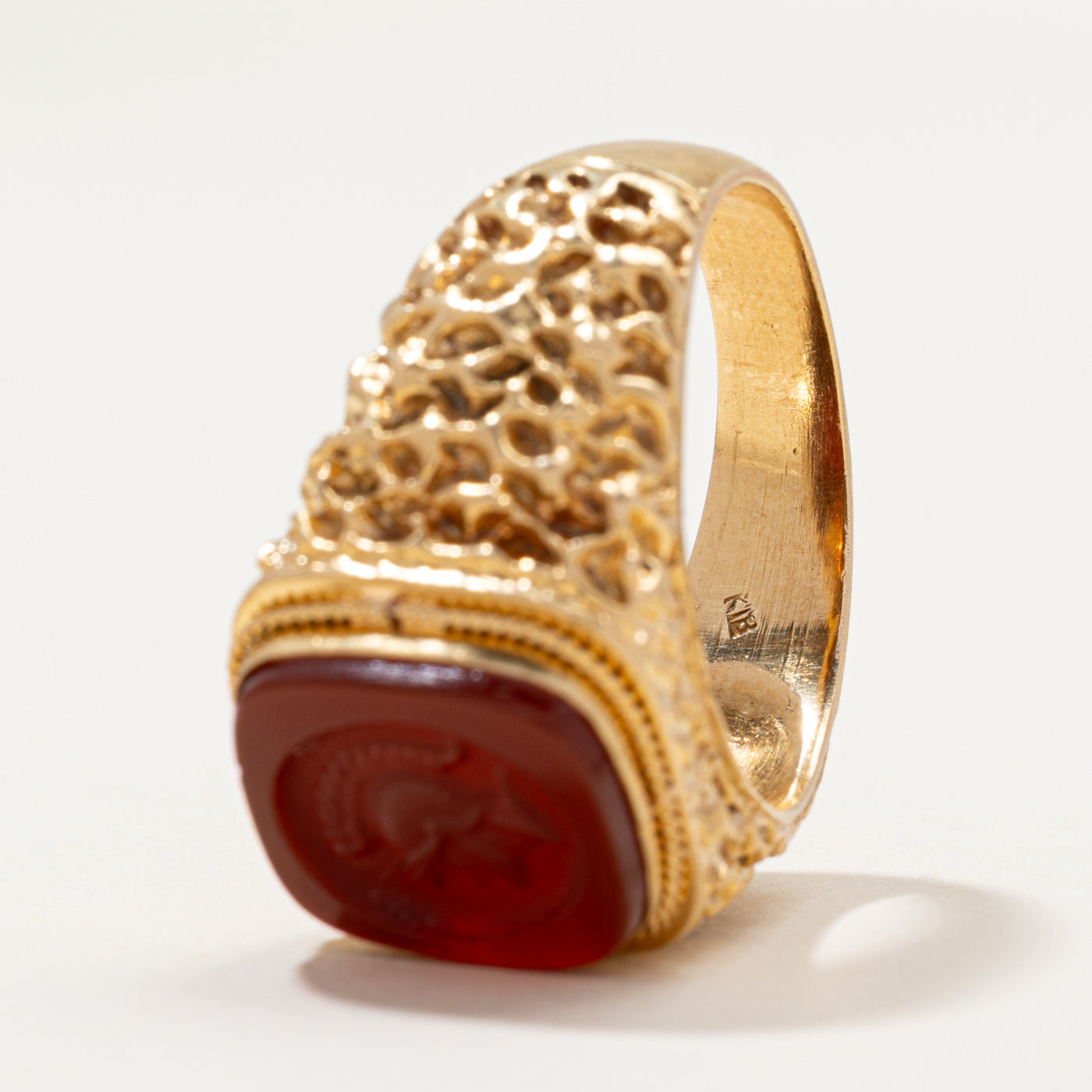 Carnelian Intaglio Cocktail Ring | 5.00ctw | SZ 10.5