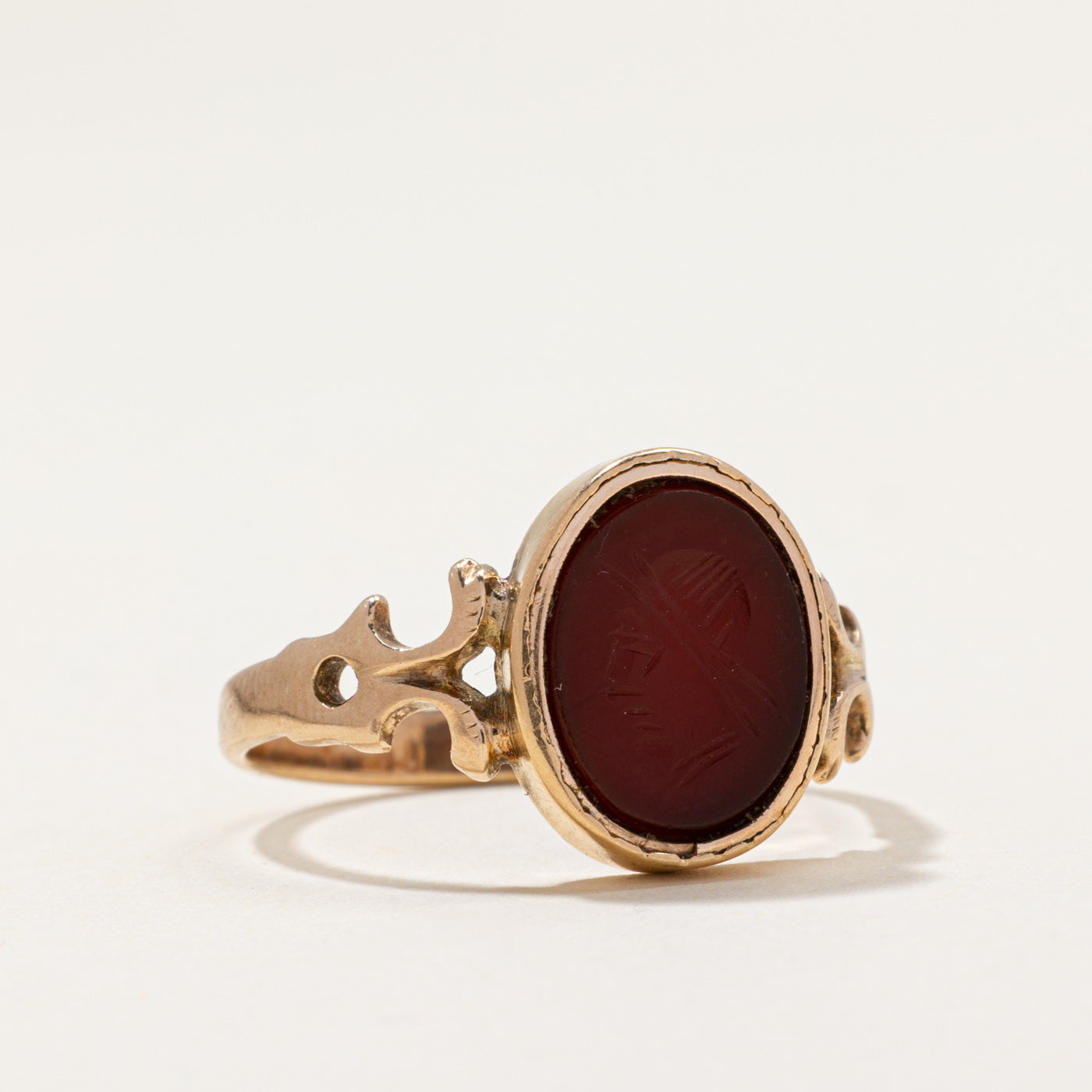 Vintage Carnelian Intaglio Ring | 2.25ct | SZ 8.5