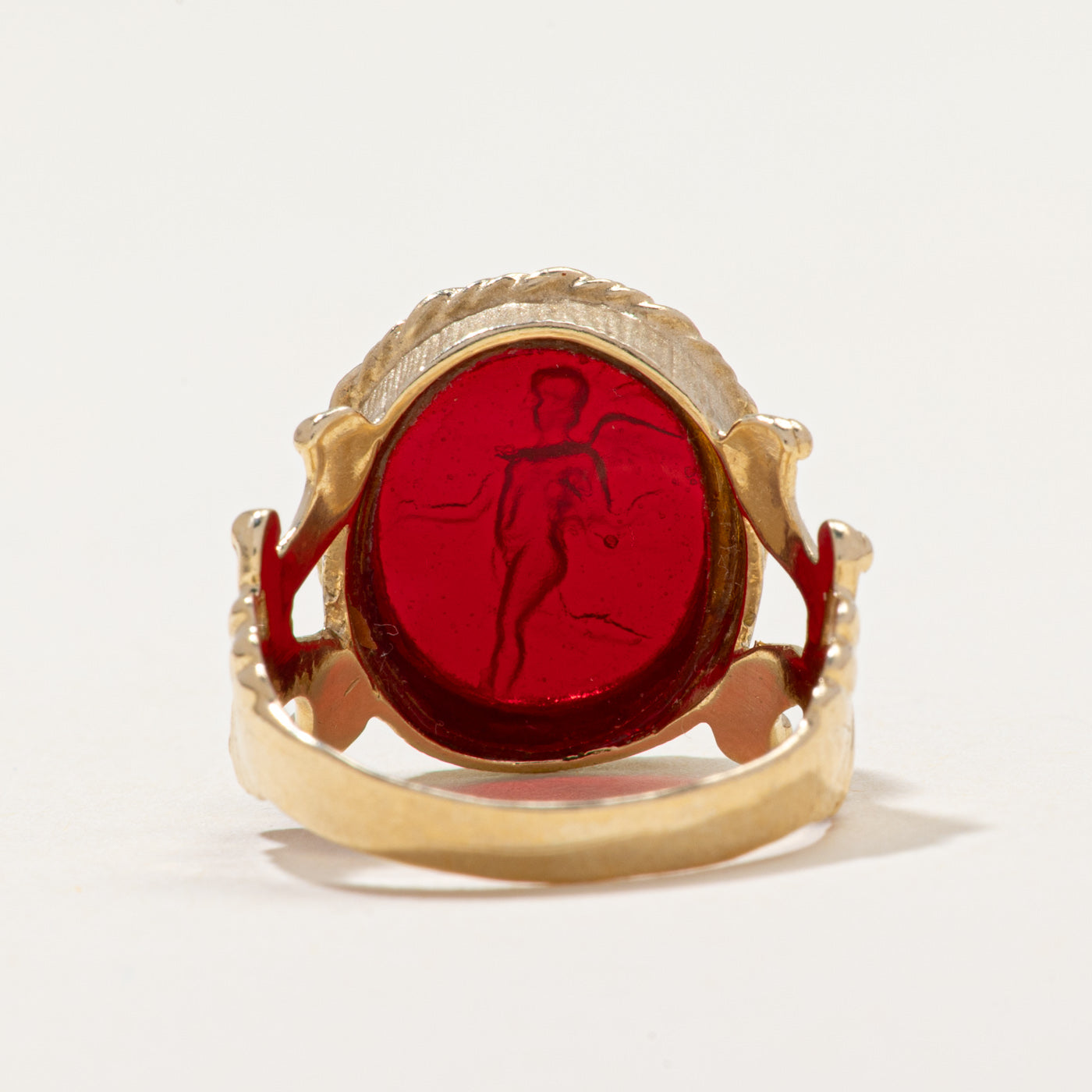 Oval Cut Glass Intaglio Ring | 3.00ct | SZ 6