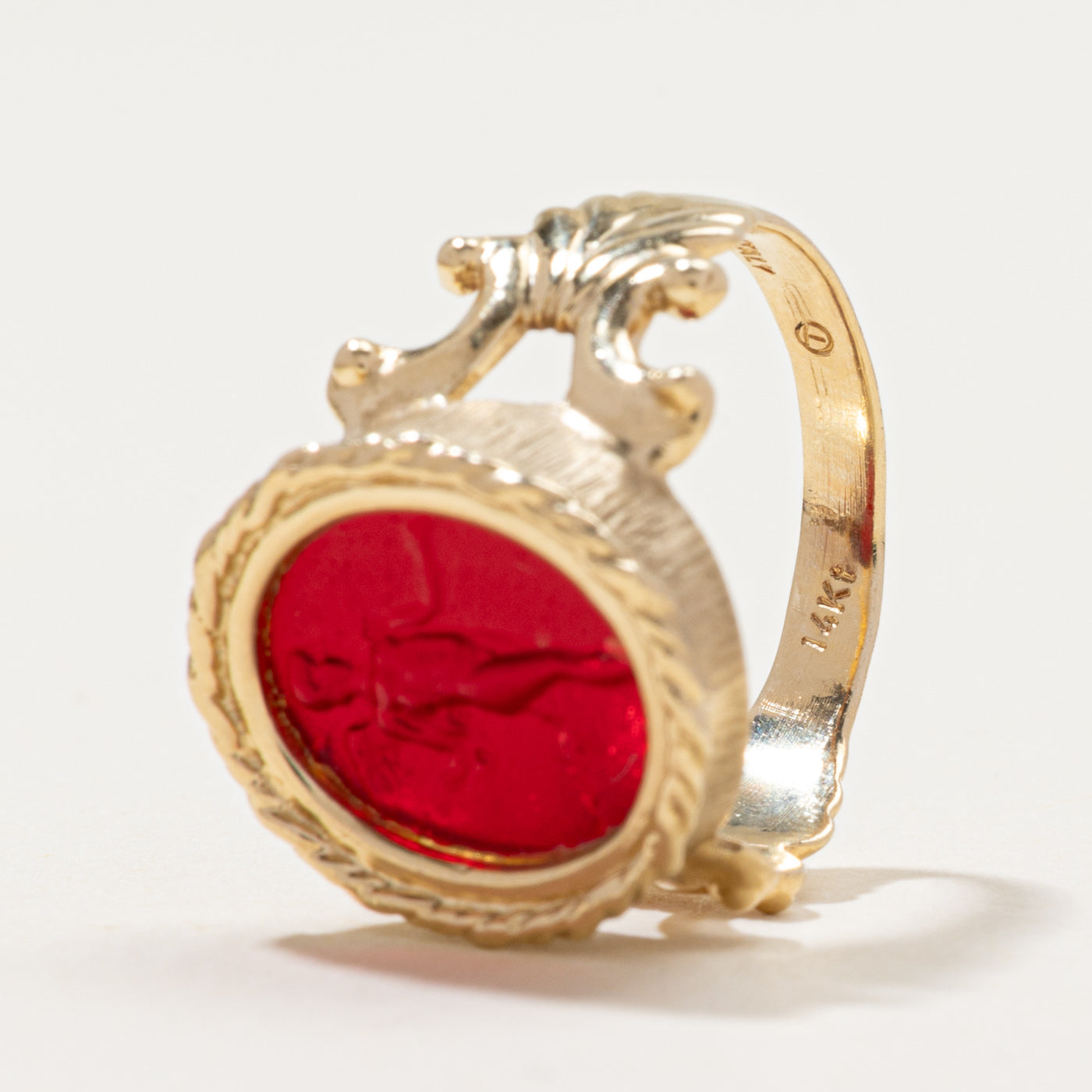 Oval Cut Glass Intaglio Ring | 3.00ct | SZ 6