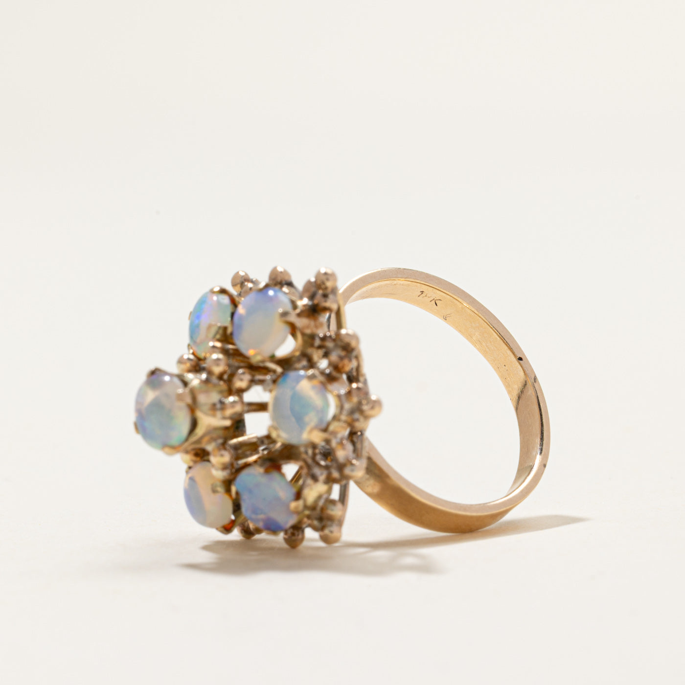 Vintage Opal Petal Cocktail Ring | 1.50ctw | SZ 5.75