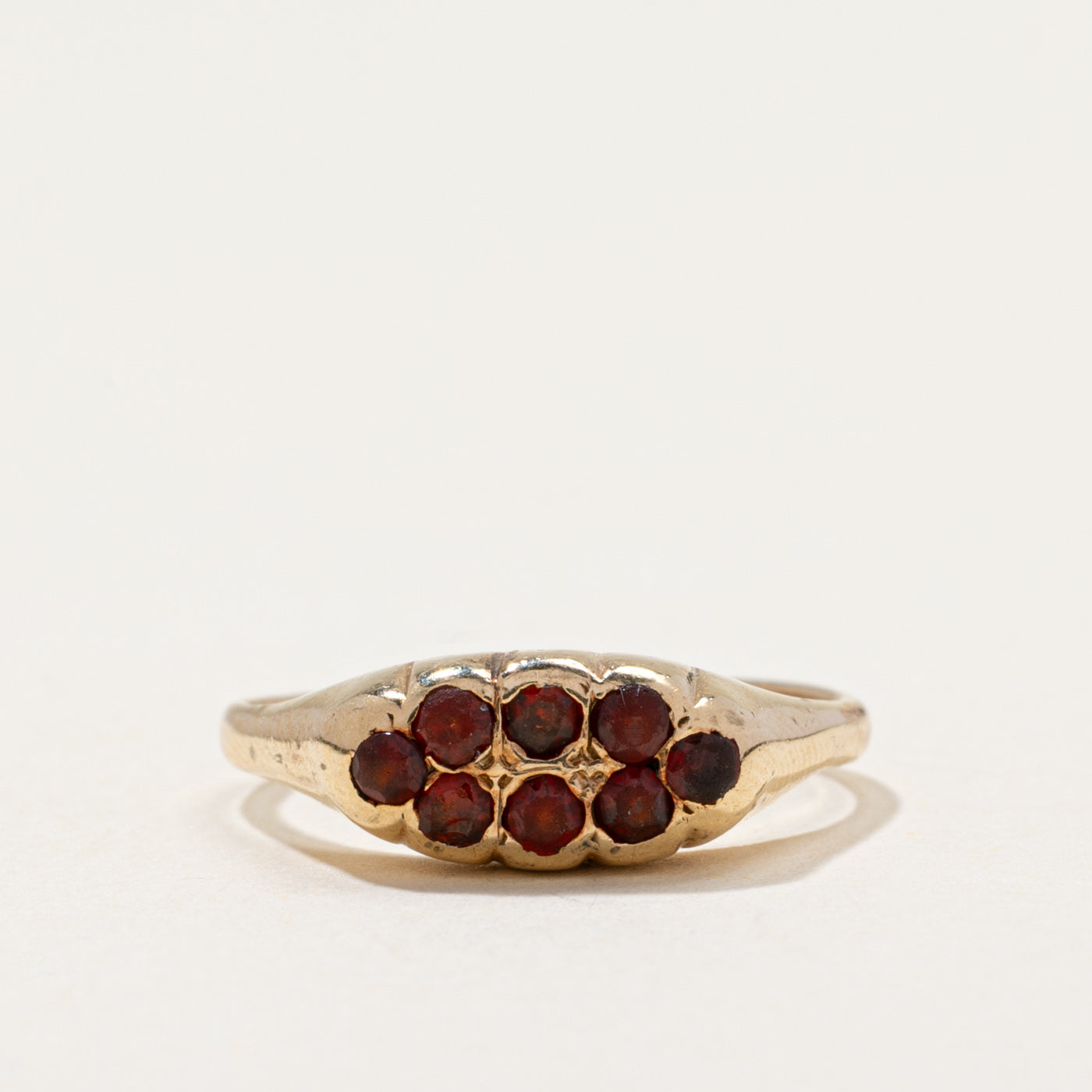 Vintage Round Cut Garnet Ring | 0.28ctw | SZ 4.75