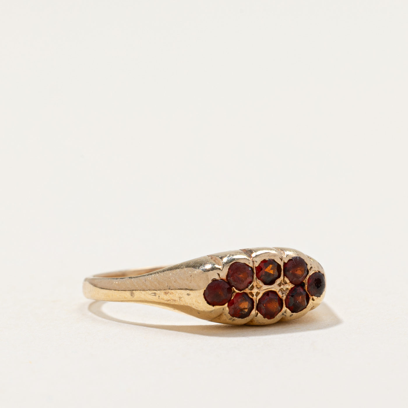 Vintage Round Cut Garnet Ring | 0.28ctw | SZ 4.75