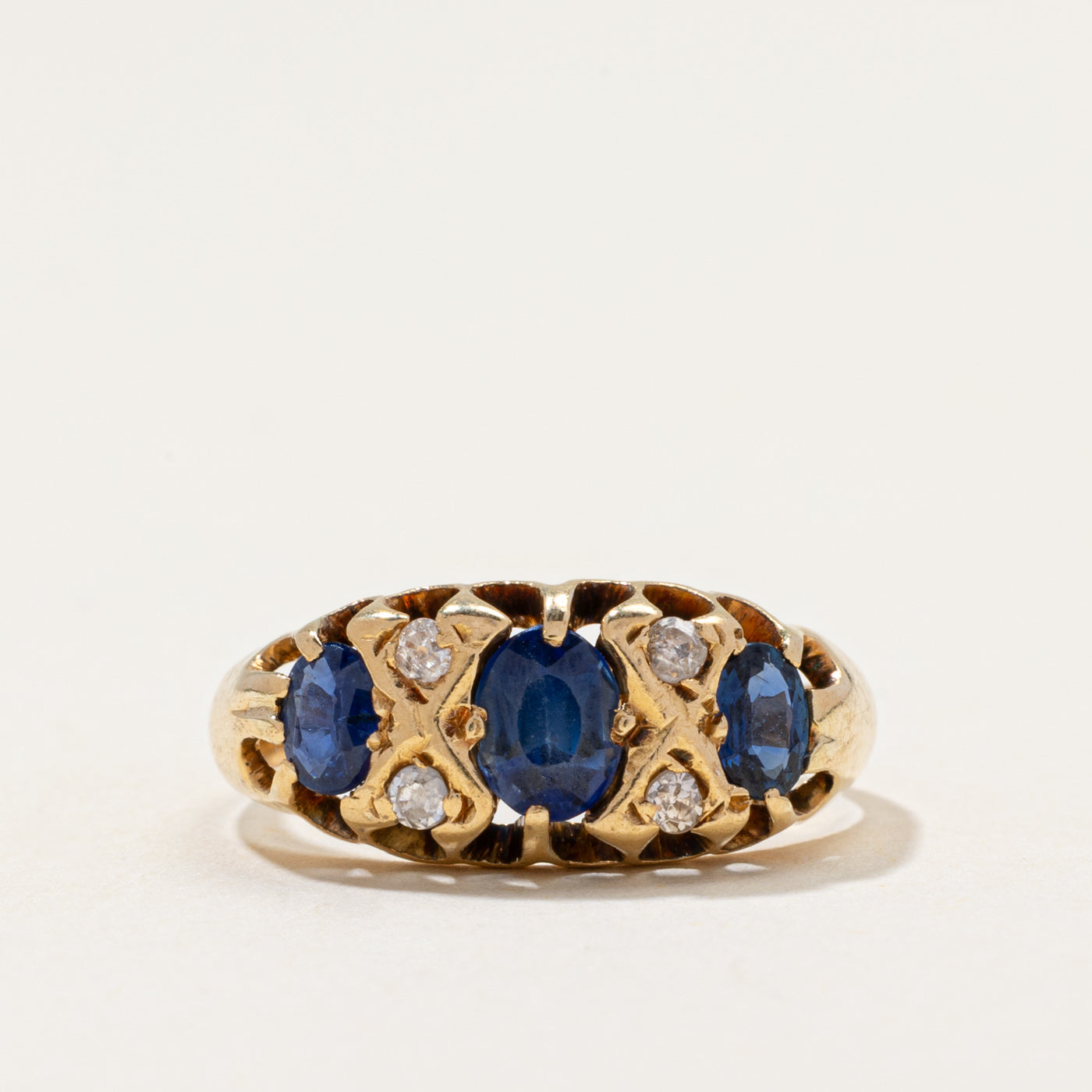 Vintage Sapphire & Diamond Ring | 1.00ctw, 0.10ctw | SZ 5