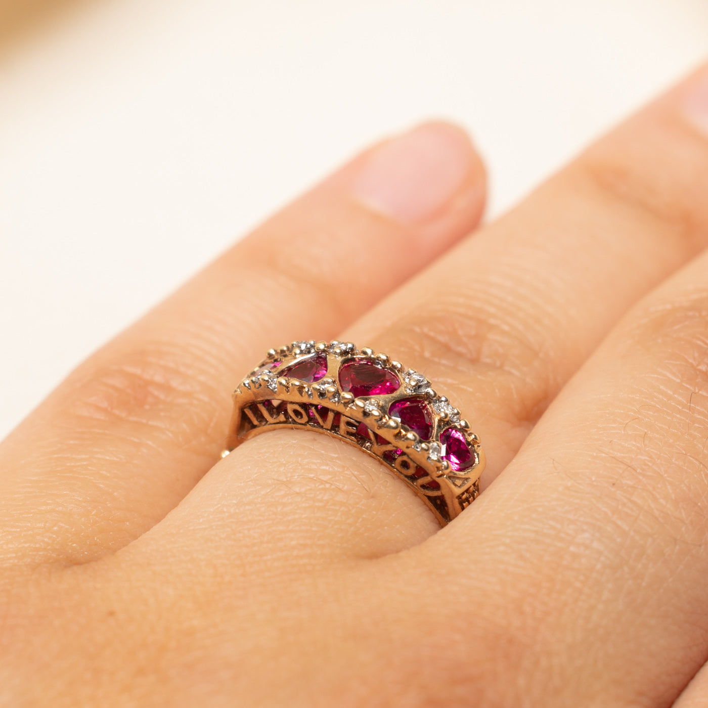 Synthetic Ruby & Natural Diamond Ring | 1.00ctw, 0.04ctw | SZ 6.5