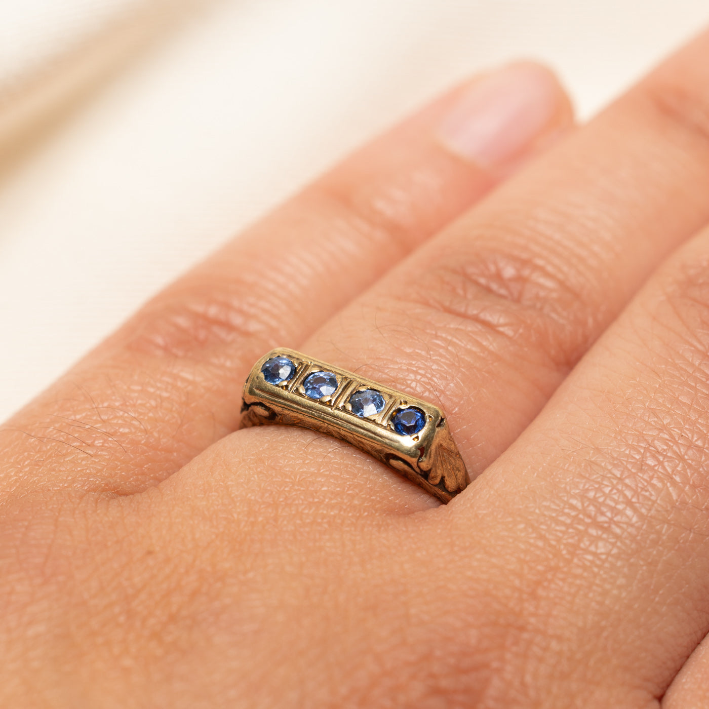 Vintage Four Stone Sapphire Ring | 0.24ctw | SZ 6