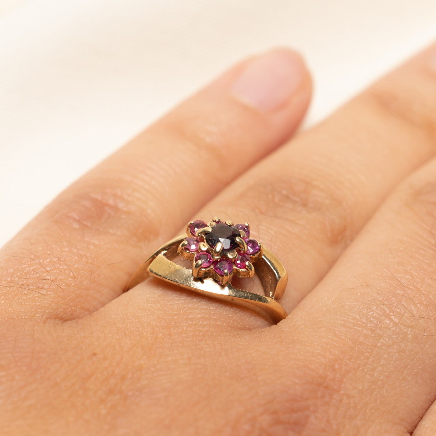 1976 London Ruby Petal Ring | 0.50ctw | SZ 7