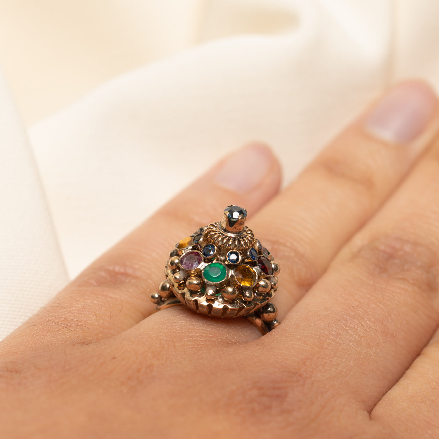 Multi Gemstone Cocktail Ring | 1.25ctw | SZ 7.25