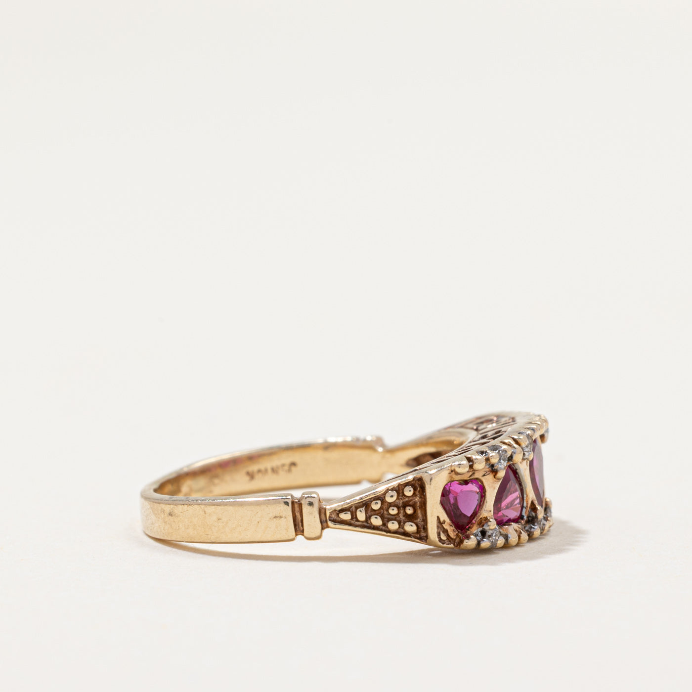 Synthetic Ruby & Natural Diamond Ring | 1.00ctw, 0.04ctw | SZ 6.5