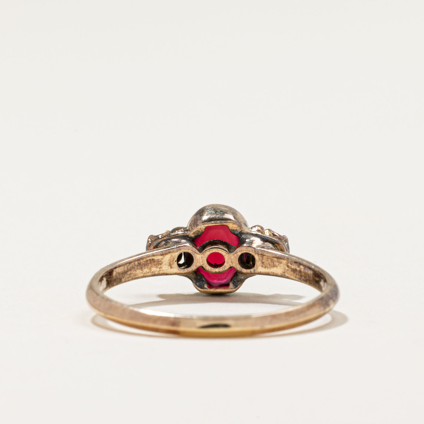 Vintage Glass & Diamond Ring | 0.80ct, 0.08ctw | SZ 7.75