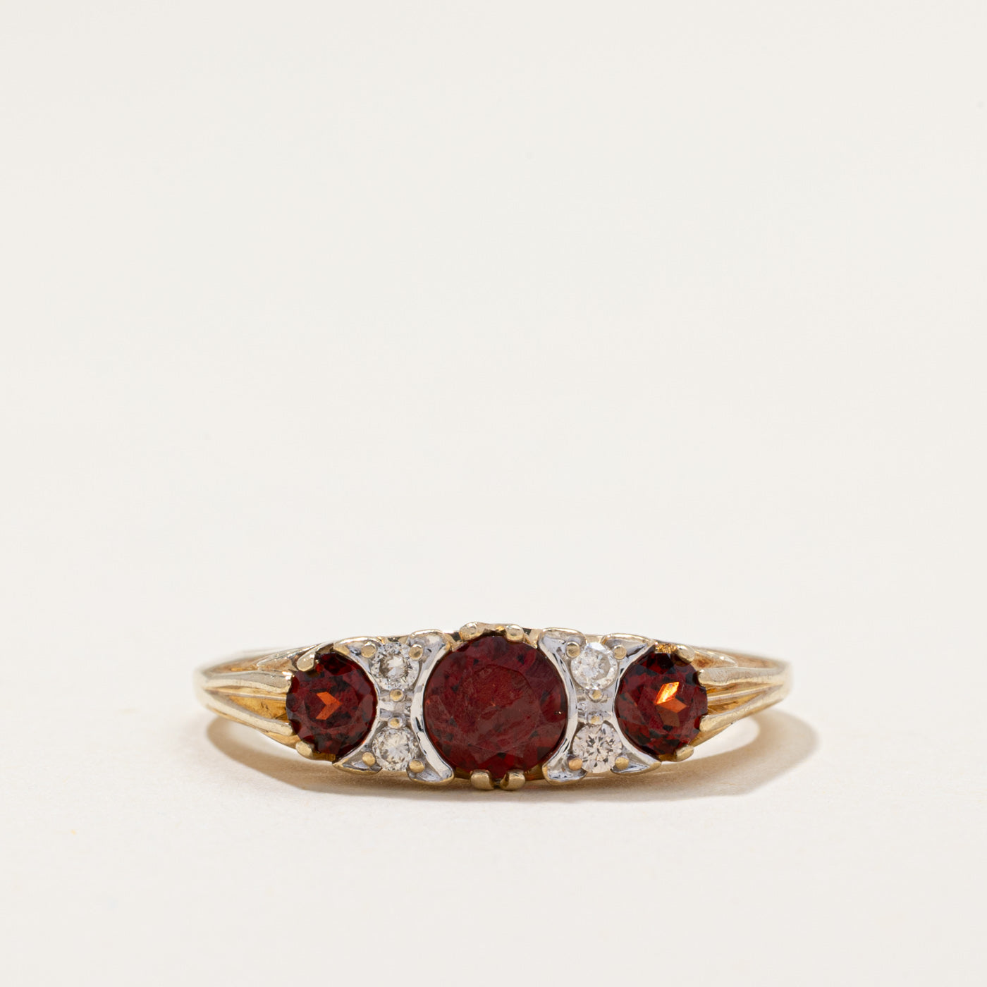 Vintage Garnet & Diamond Ring | 1.00ctw, 0.10ctw | SZ 9
