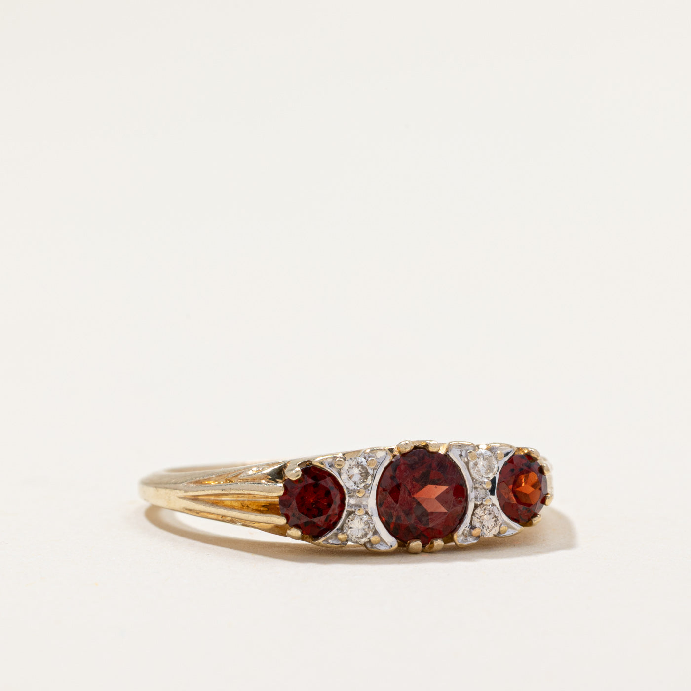 Vintage Garnet & Diamond Ring | 1.00ctw, 0.10ctw | SZ 9