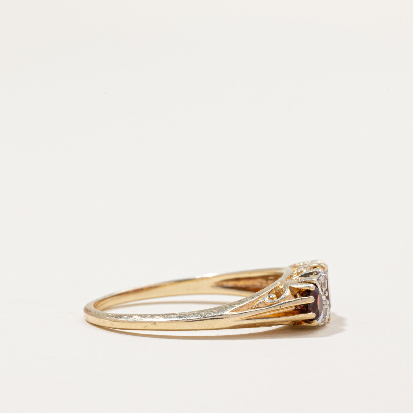 Vintage Garnet & Diamond Ring | 1.00ctw, 0.10ctw | SZ 9