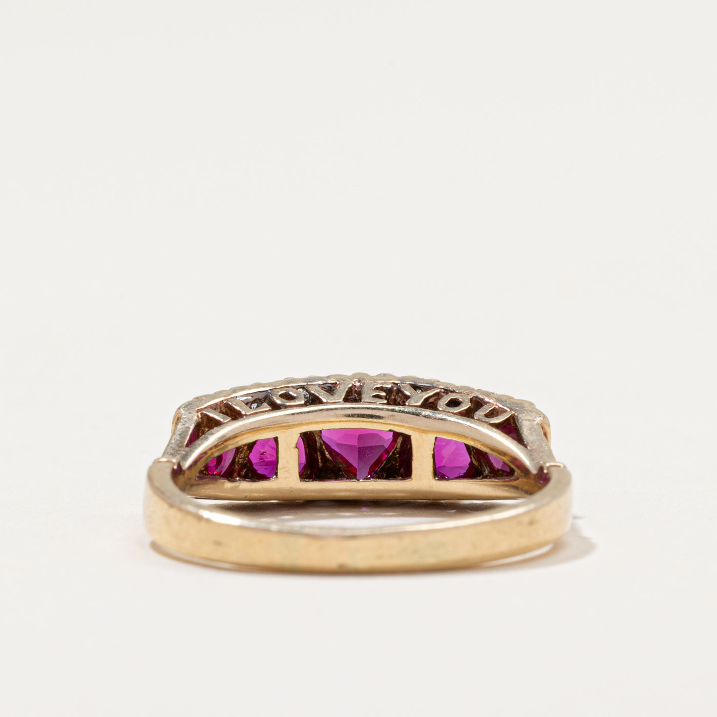 Synthetic Ruby & Natural Diamond Ring | 1.00ctw, 0.04ctw | SZ 6.5
